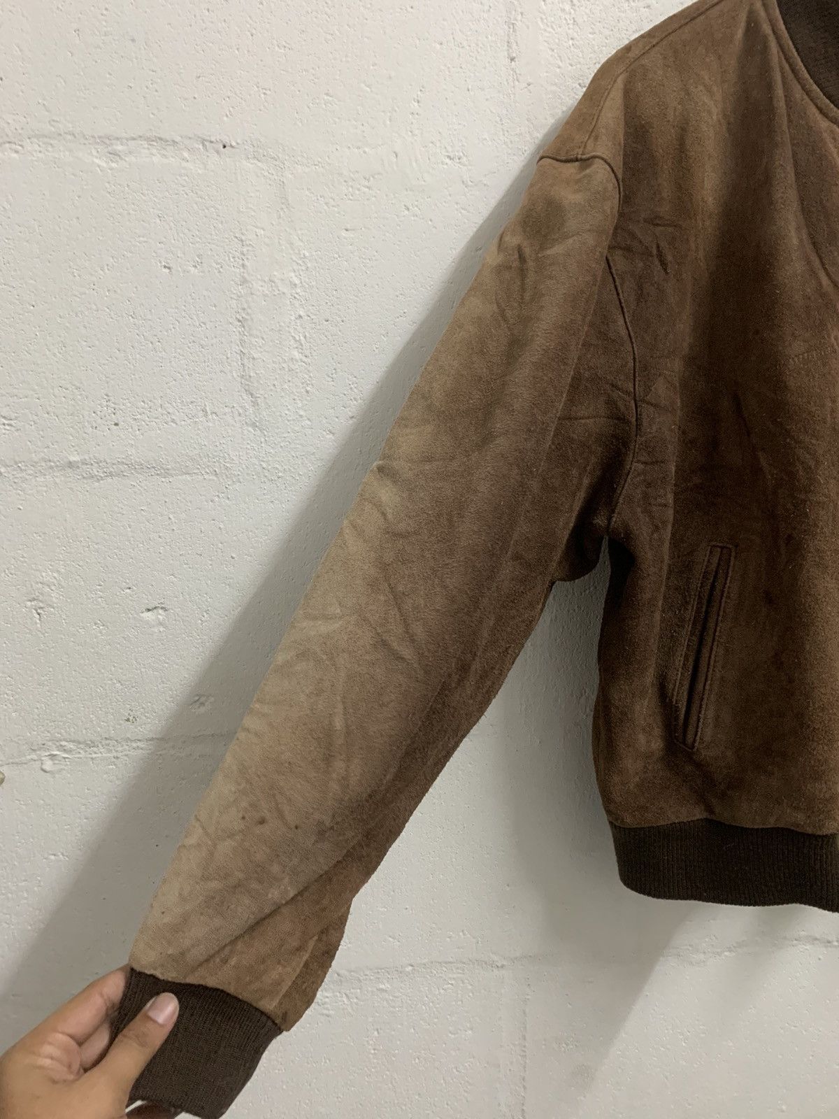 Vintage Vintage 80s Suede Leather Jacket Distressed Size US L / EU 52-54 / 3 - 12 Thumbnail