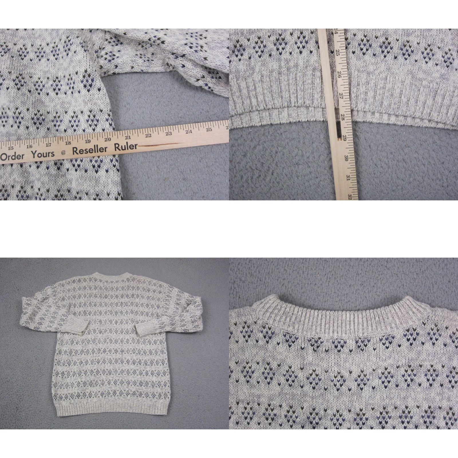 Vintage VINTAGE American Outpost Sweater Mens M Gray Diamond Crewneck Knit 90s Size US M / EU 48-50 / 2 - 8 Thumbnail