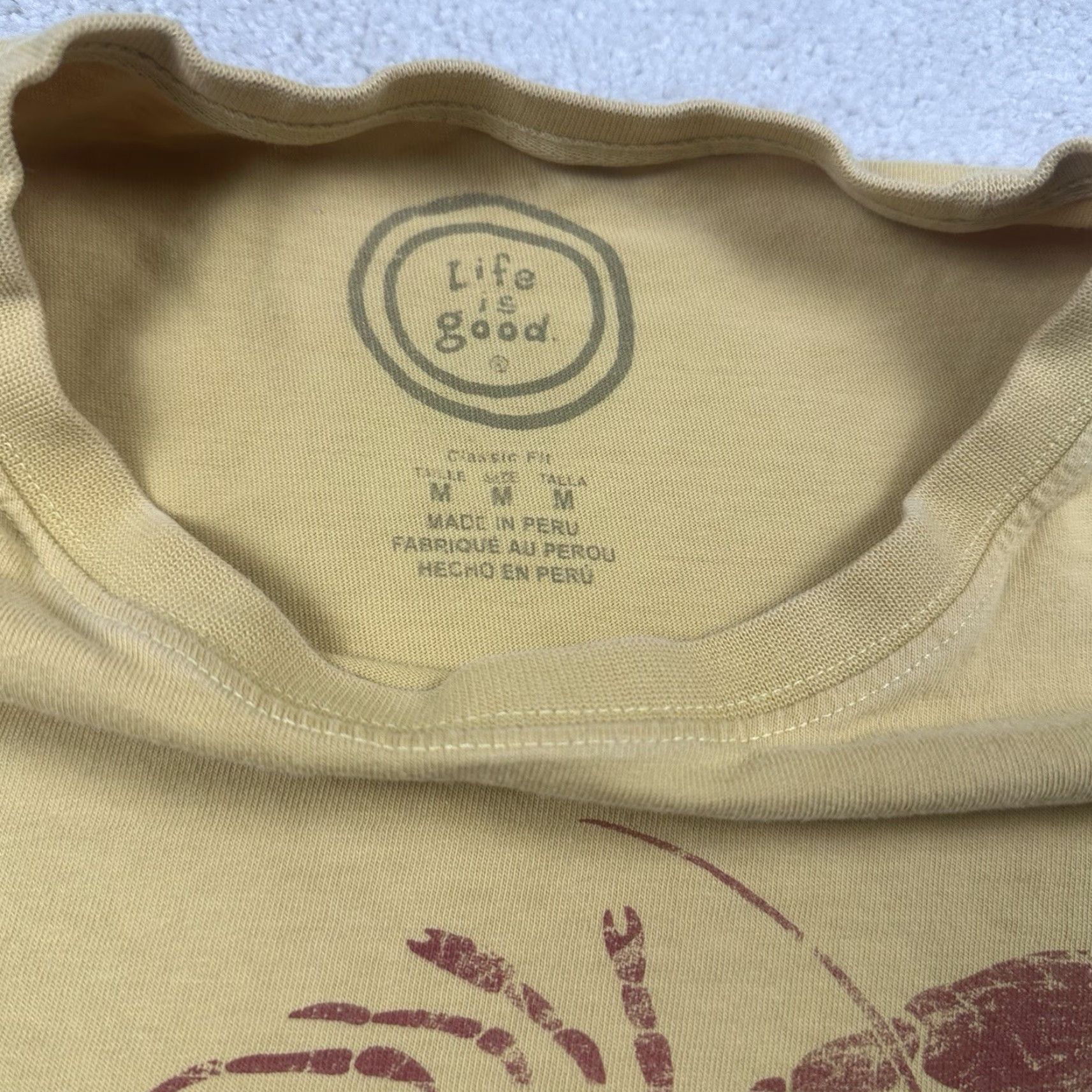 Life is Good Life is Good T Shirt Mens Medium Yellow Shirt Mens M Yellow Logo Graphic Print Outdoor All Seasons Crew Neck Short Sleeve Vintage No Size US M / EU 48-50 / 2 - 7 Thumbnail