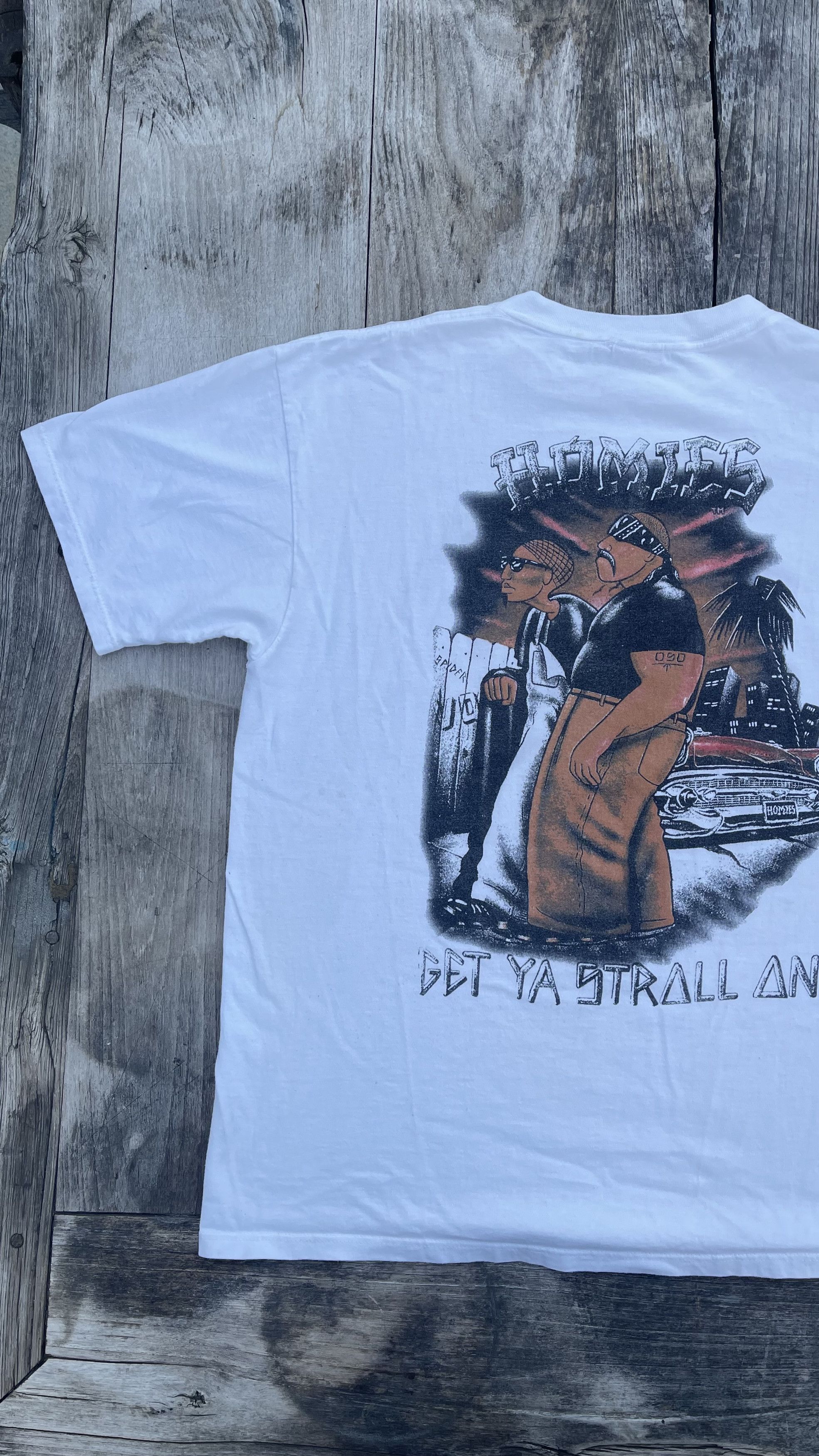 Vintage Vintage Homies Get Ya Stroll On T-shirt Size US XL / EU 56 / 4 - 7 Thumbnail