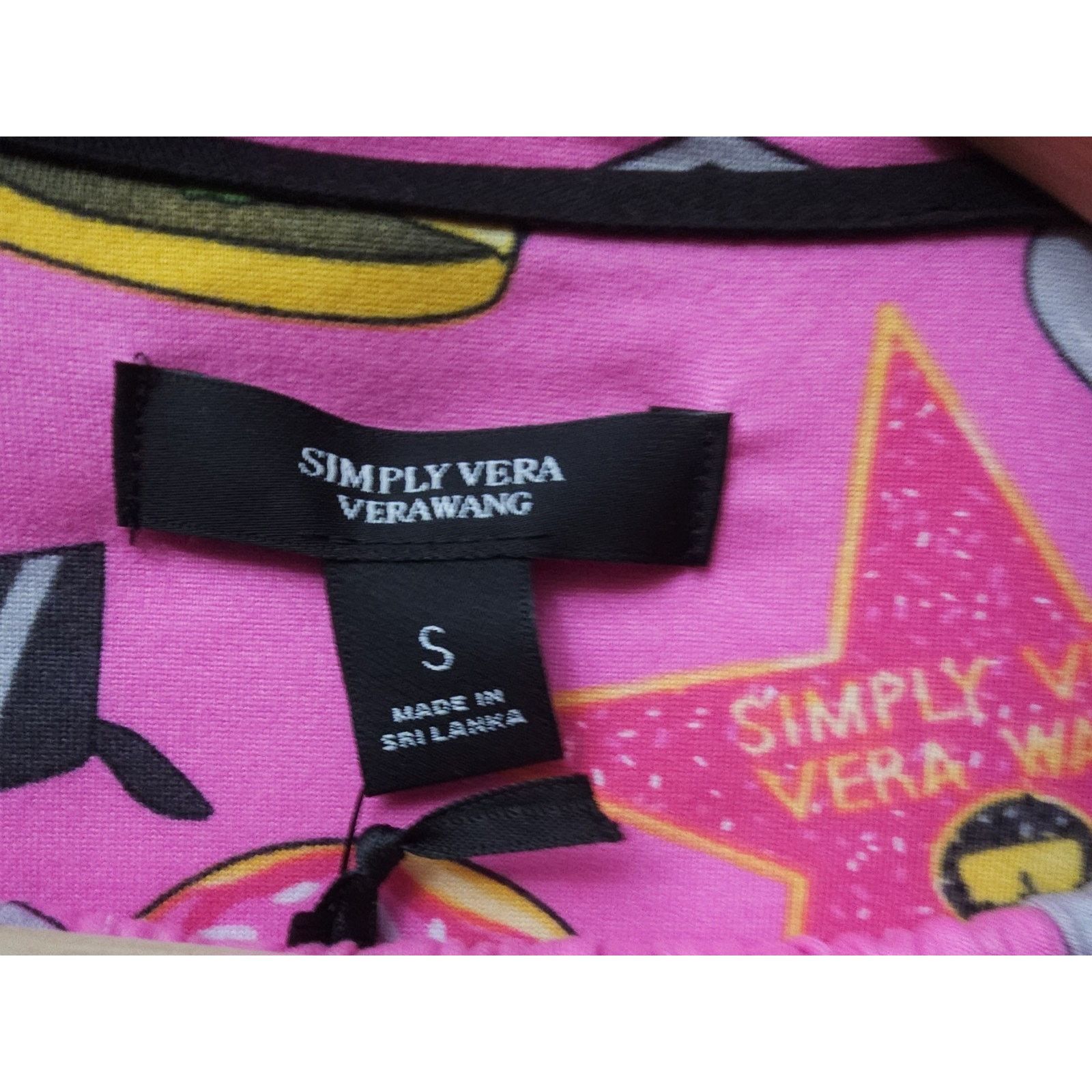 Vera Wang Simply Vera Wang Pajama Set Top & Short Floral Print Nights Size 27" / US 4 / IT 40 - 5 Thumbnail