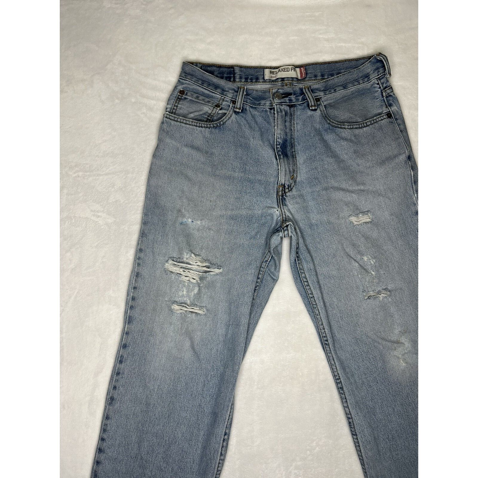 Levi's Vintage Levi’s 550 Blue Denim Jeans Size 33x29 Light Wash Di Size US 33 - 3 Thumbnail