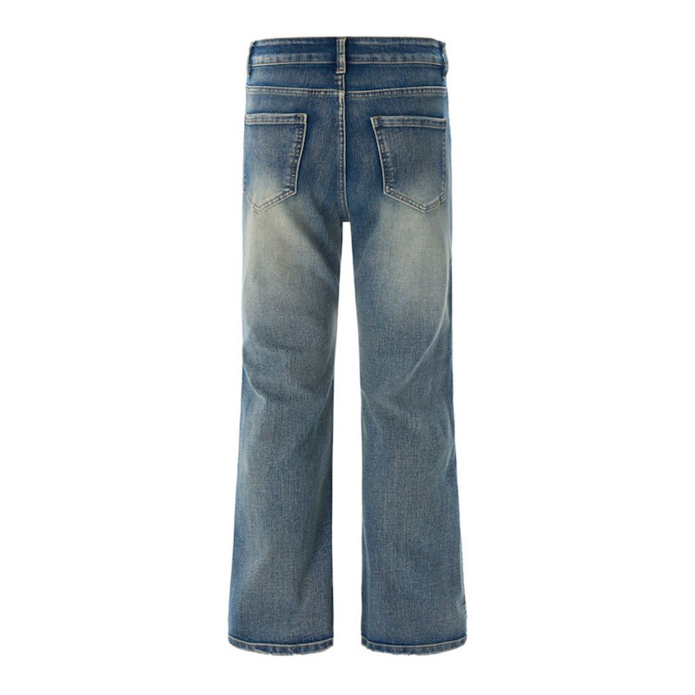Vintage Retro washed distressed straight loose men's flared jeans Size US 32 / EU 48 - 2 Thumbnail