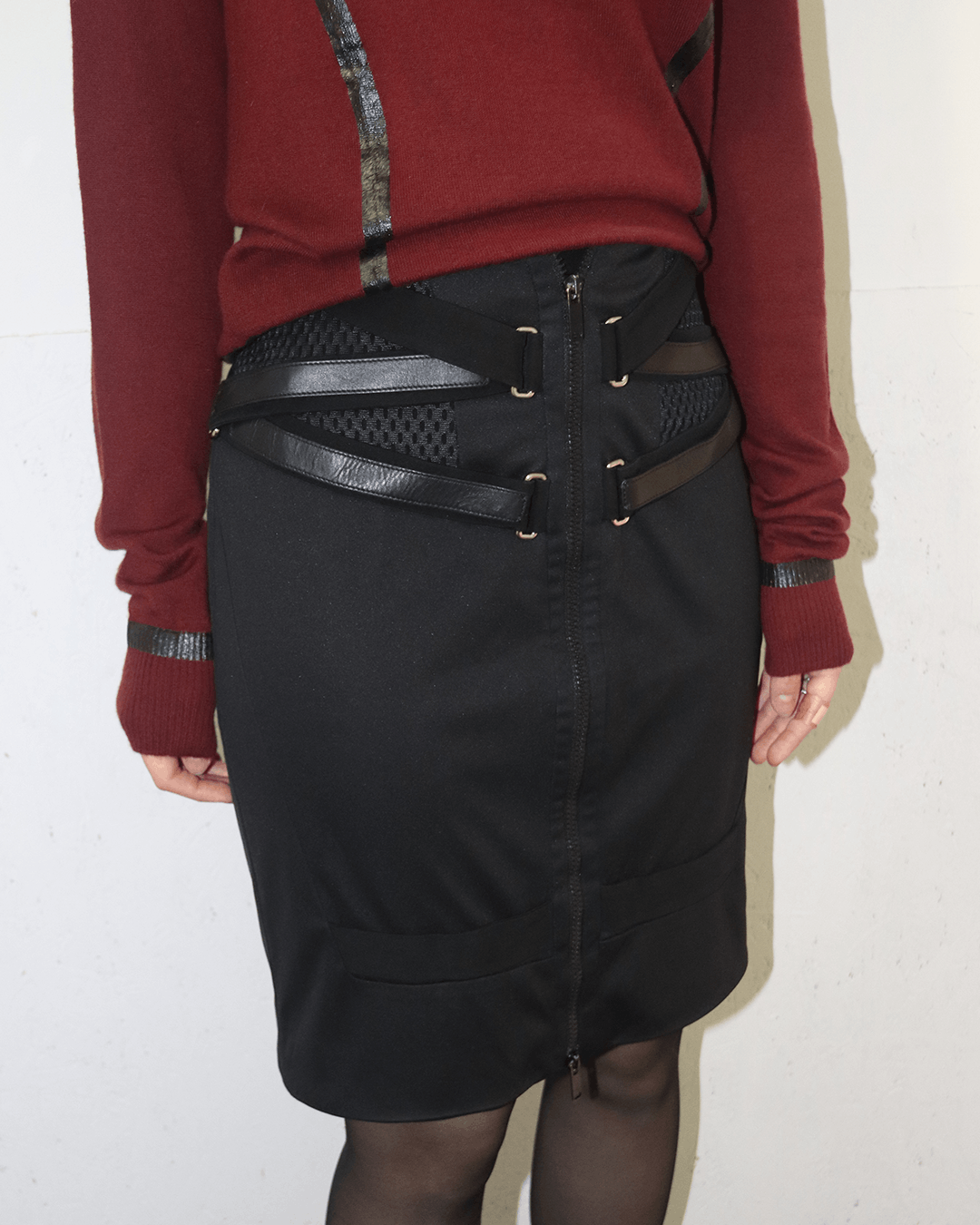Gucci Gucci by Frida Giannini SS10 Strap Detail Mesh Panel Skirt Size 26" / US 2 / IT 38 - 4 Thumbnail