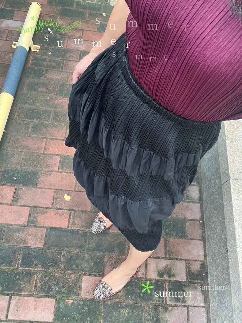 Issey Miyake Issey Miyake PP Black Pleated Skirt Size US 30 / EU 46 - 1 Thumbnail