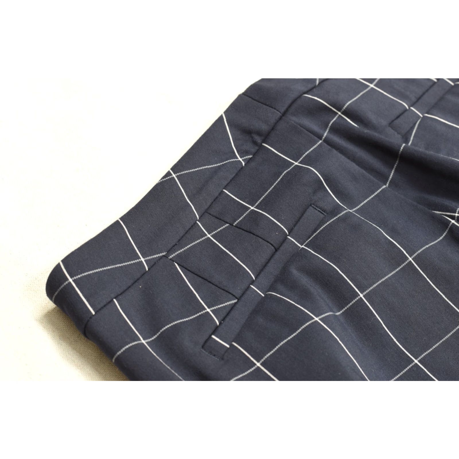 Ralph Lauren Lauren Ralph Lauren Women's 12 Navy Blue Windowpane Plaid Ankle Pants NEW Size 34" / US 12 / IT 48 - 8 Thumbnail