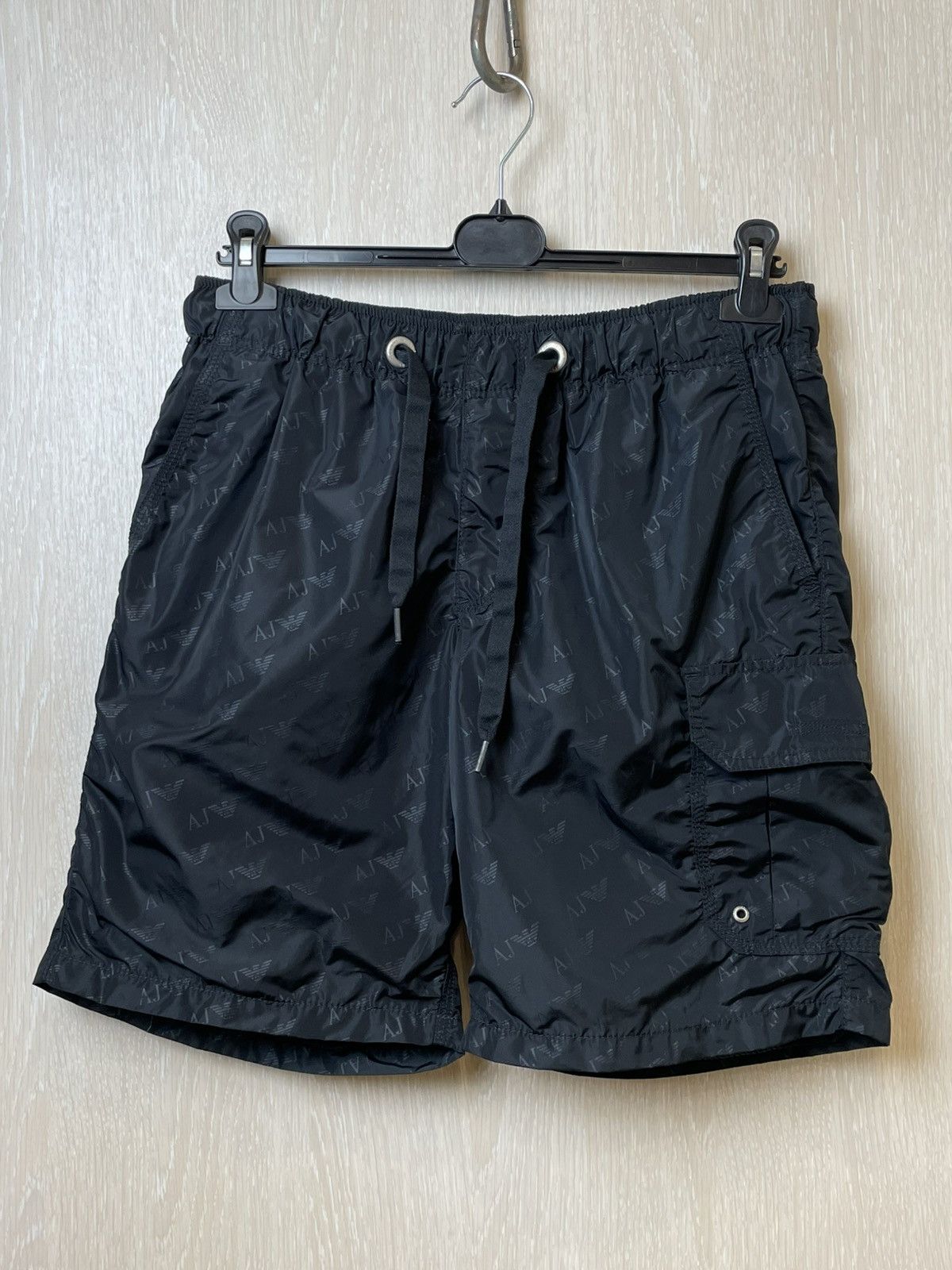 Armani ARMANI JEANS All Over Logo Print Swim Shorts Size US 32 / EU 48 - 1 Thumbnail