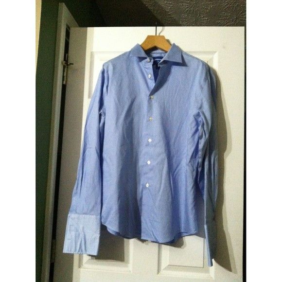Egara EGARA MENS BLUE 100%EGYPTIAN COTTON DRESS SHIRT 17/34-35 Size US XL / EU 56 / 4 - 3 Thumbnail