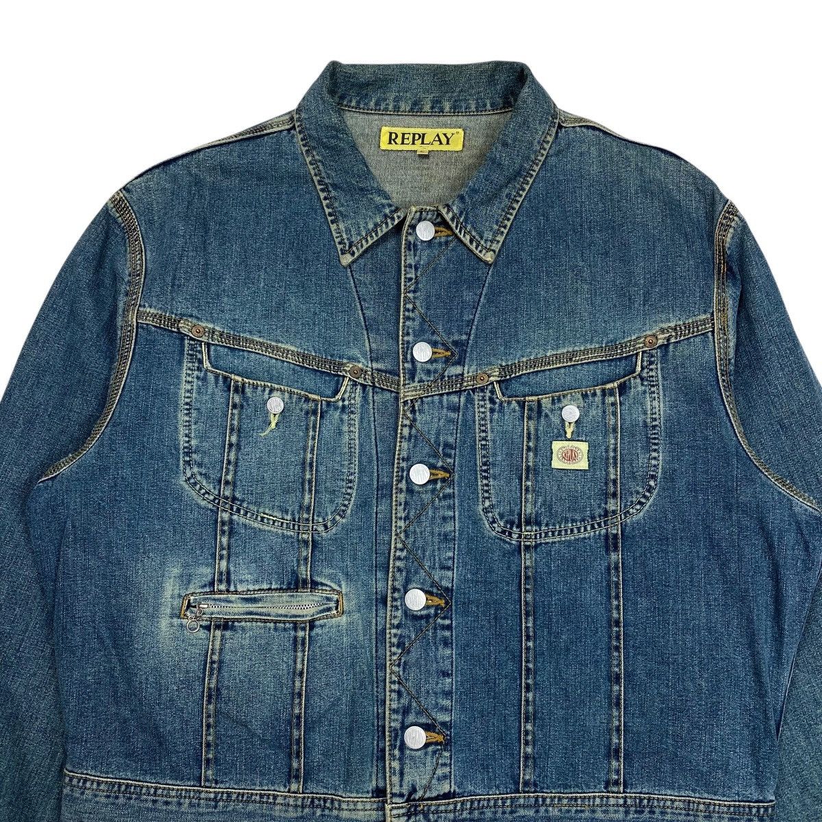 Replay Vintage Replay Italy Denim Trucker Jacket Size US L / EU 52-54 / 3 - 2 Thumbnail