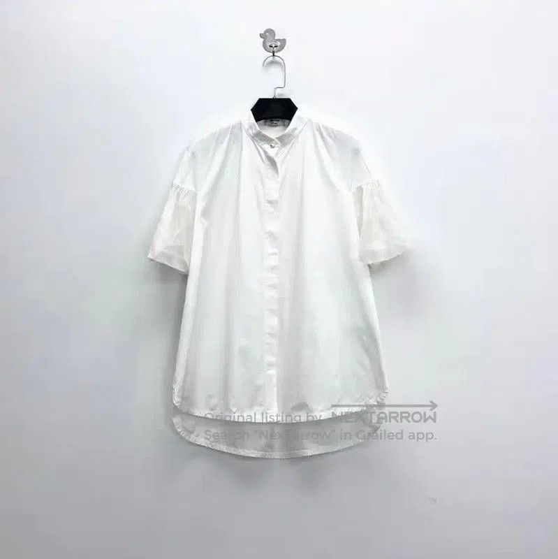 Max Mara MaxMara White Floral Short Sleeve Shirt . Size L / US 10 / IT 46 - 1 Thumbnail