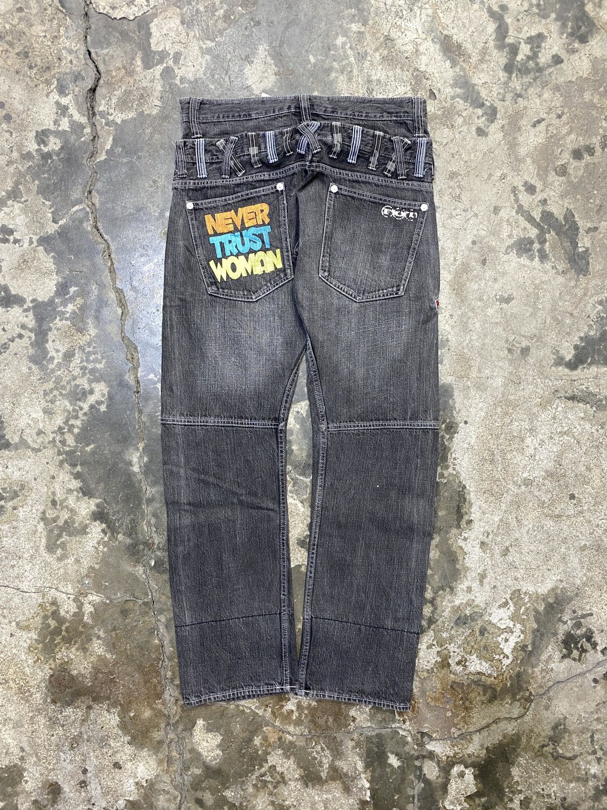 Japanese Brand Rare vintage memory special double waist punk bondage zipper Size US 33 - 15 Thumbnail