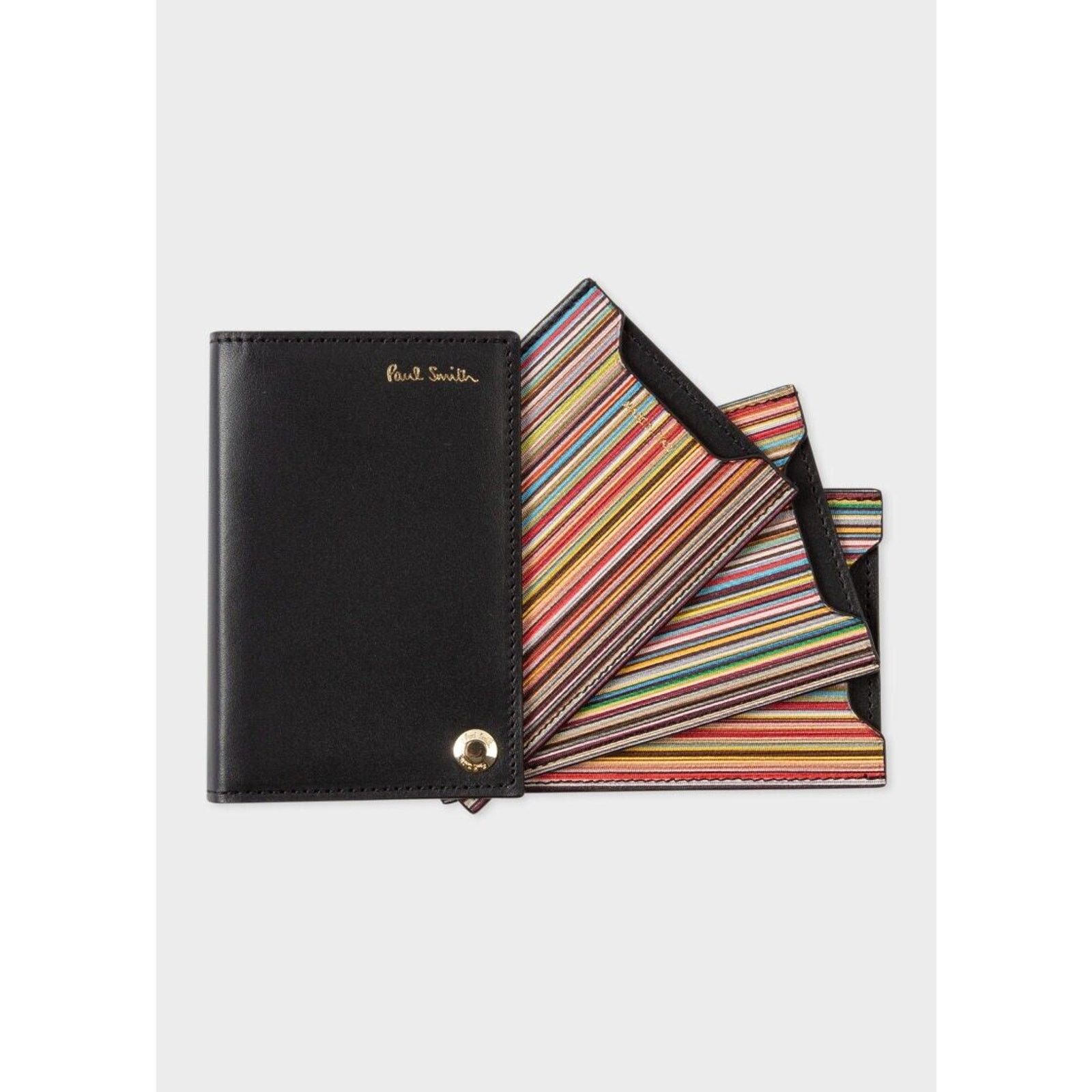 Paul Smith NWT $265 Paul Smith Leather Stripe Pivot Card Wallet, Italy. Size ONE SIZE - 1 Thumbnail