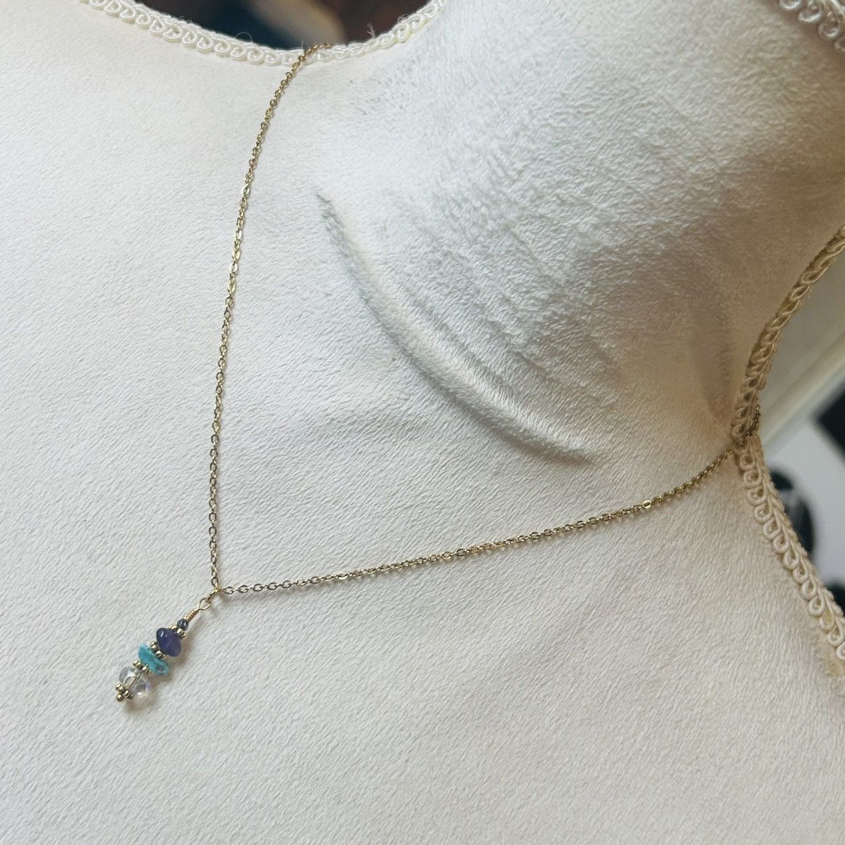 Handmade Handcrafted amethyst turquoise crystal necklace set Size ONE SIZE - 4 Thumbnail