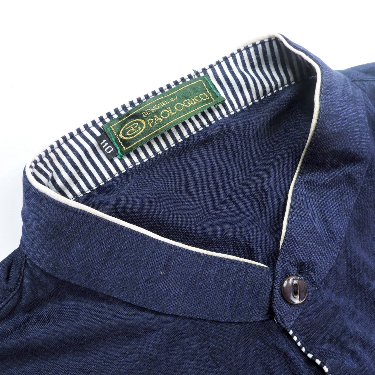 Paolo Gucci PAOLO GUCCI COLLARLESS POLO SHIRT Size US L / EU 52-54 / 3 - 3 Thumbnail