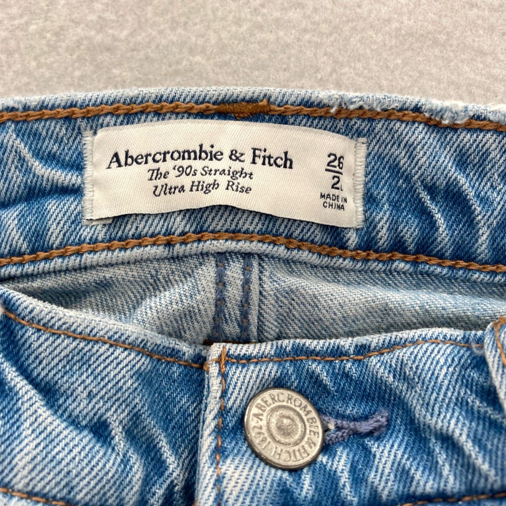 Abercrombie & Fitch Abercrombie & Fitch 90s Straight Jeans Women's 26/2 Long High Rise Blue Denim Size 26" / US 2 / IT 38 - 5 Thumbnail