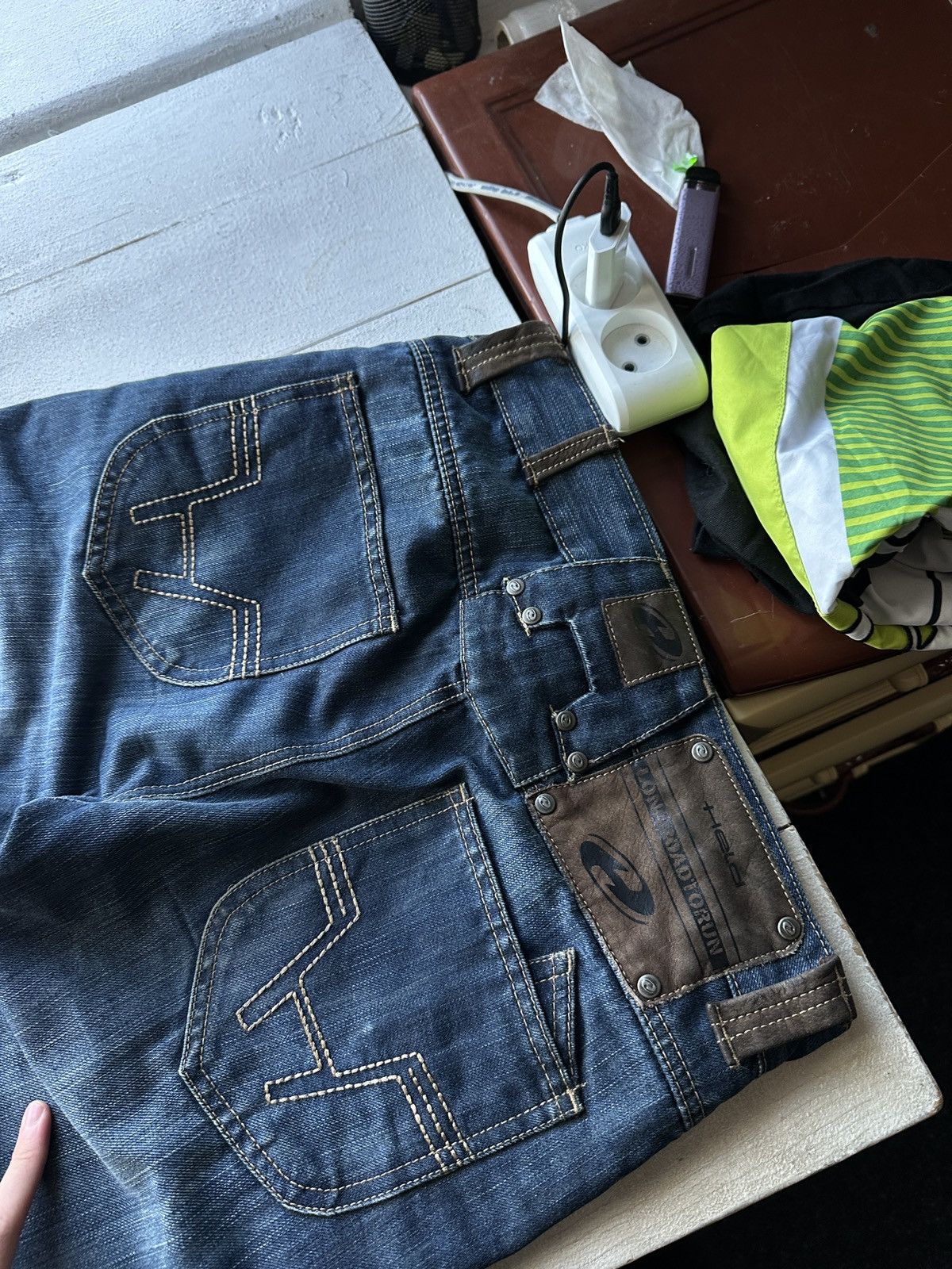 Other 🚨 VNTG HELD MOTORCYCLE BLUE WASHED RARE MEN DENIM JEANS Size US 30 / EU 46 - 2 Thumbnail