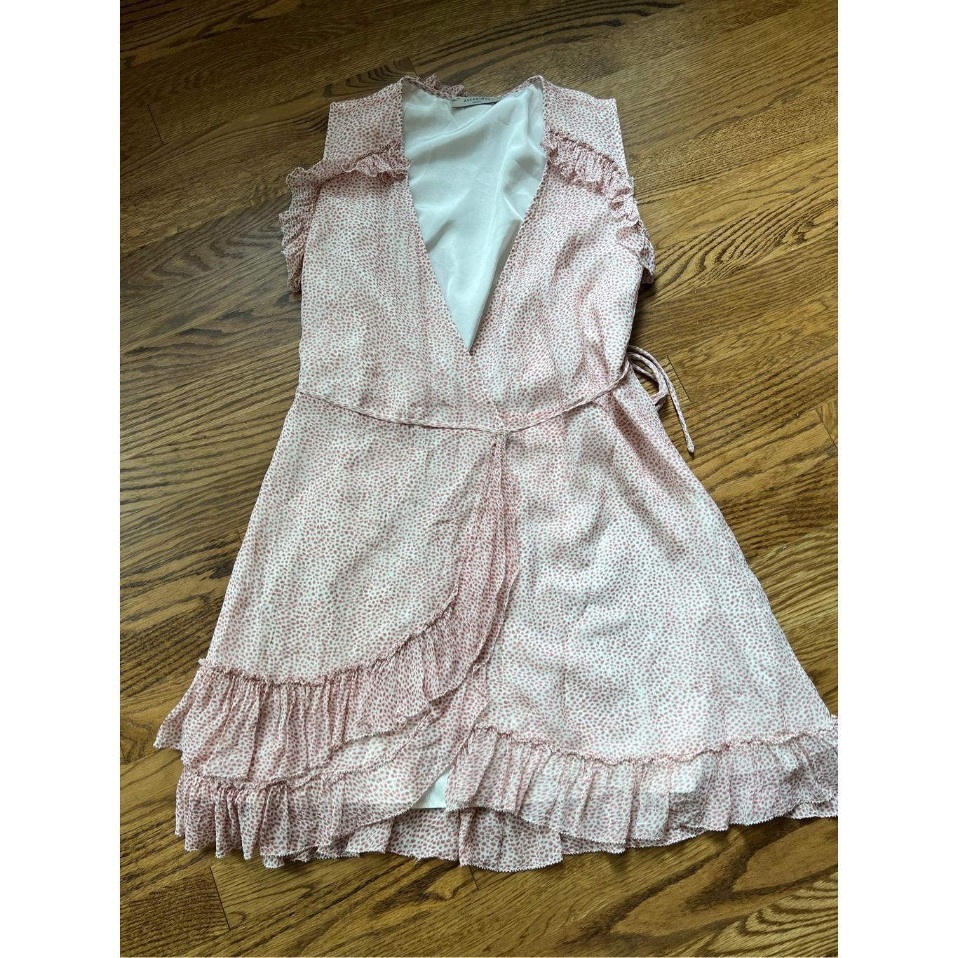 Allsaints AllSaints Pink Priya Leox Wrap Dress sz S Size S / US 4 / IT 40 - 3 Thumbnail