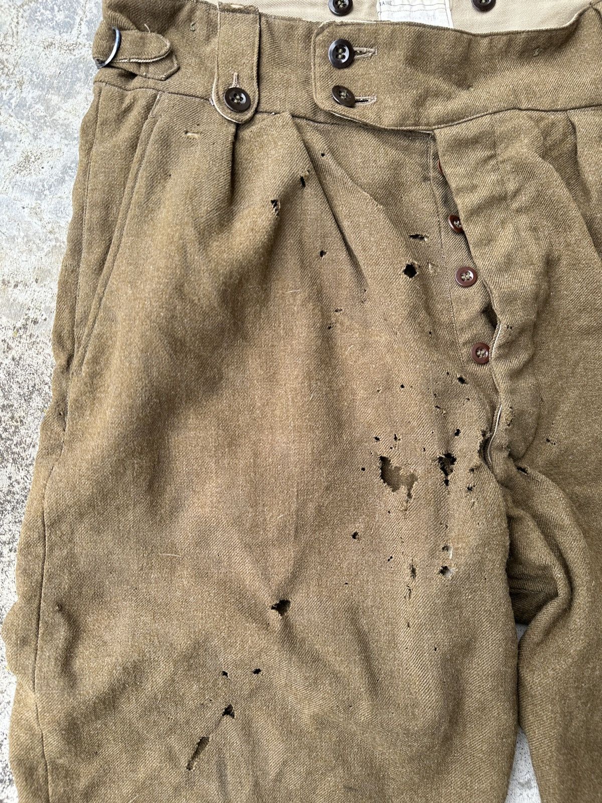 Vintage Trashed 1950s AUSTRALIA US Army Wool Trousers Cargo pant Size US 35 - 3 Thumbnail