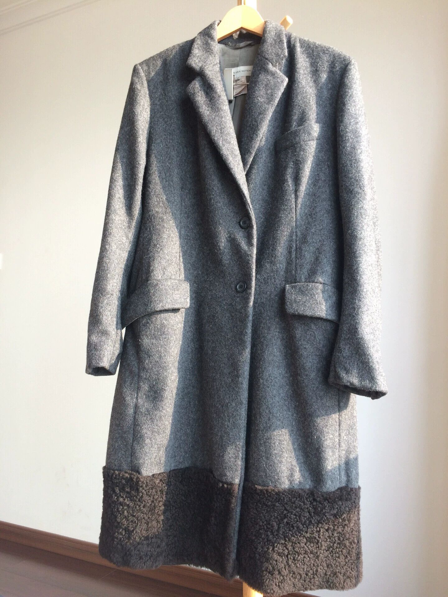 Dries Van Noten DVN Wool Coat 38 Lamb Front Long Blouson Sleeves Size XS / US 0-2 / IT 36-38 - 1 Thumbnail