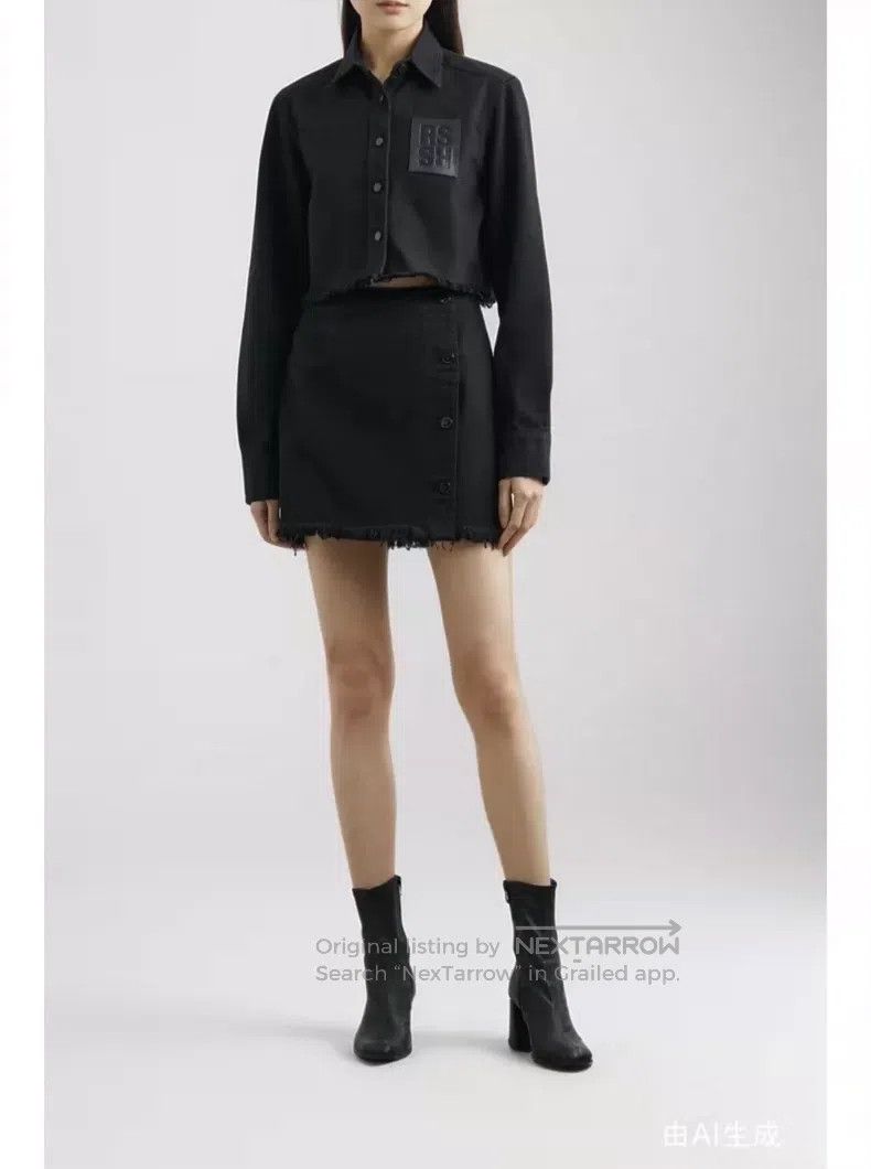 Other Raf Simons Leather brand fur edge short women's denim jack Size XS / US 0-2 / IT 36-38 - 3 Thumbnail