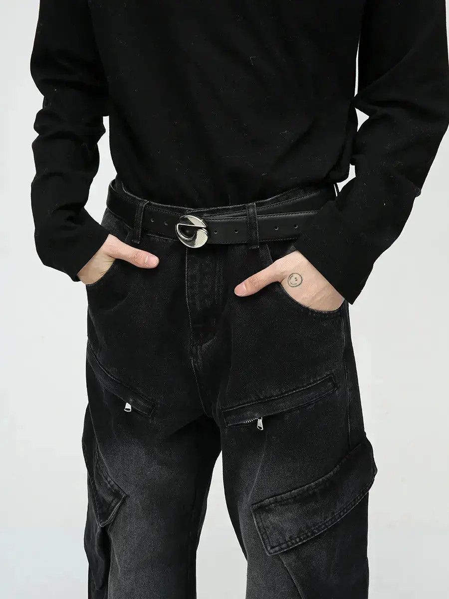 Japanese Brand Retro loose straight leg wide leg jeans Size US 32 / EU 48 - 4 Thumbnail