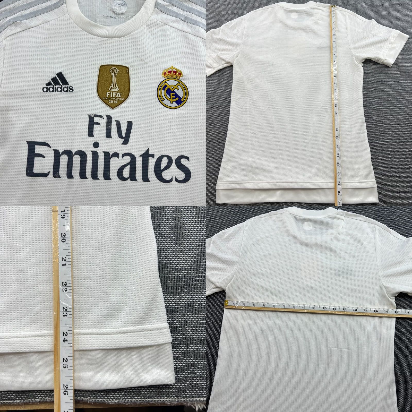 Adidas adidas Real Madrid 2015 2016 Home Football Jersey Mens Small White T-Shirt Short Sleeve Mockup Adult FIFA 2014 Size US S / EU 44-46 / 1 - 9 Thumbnail