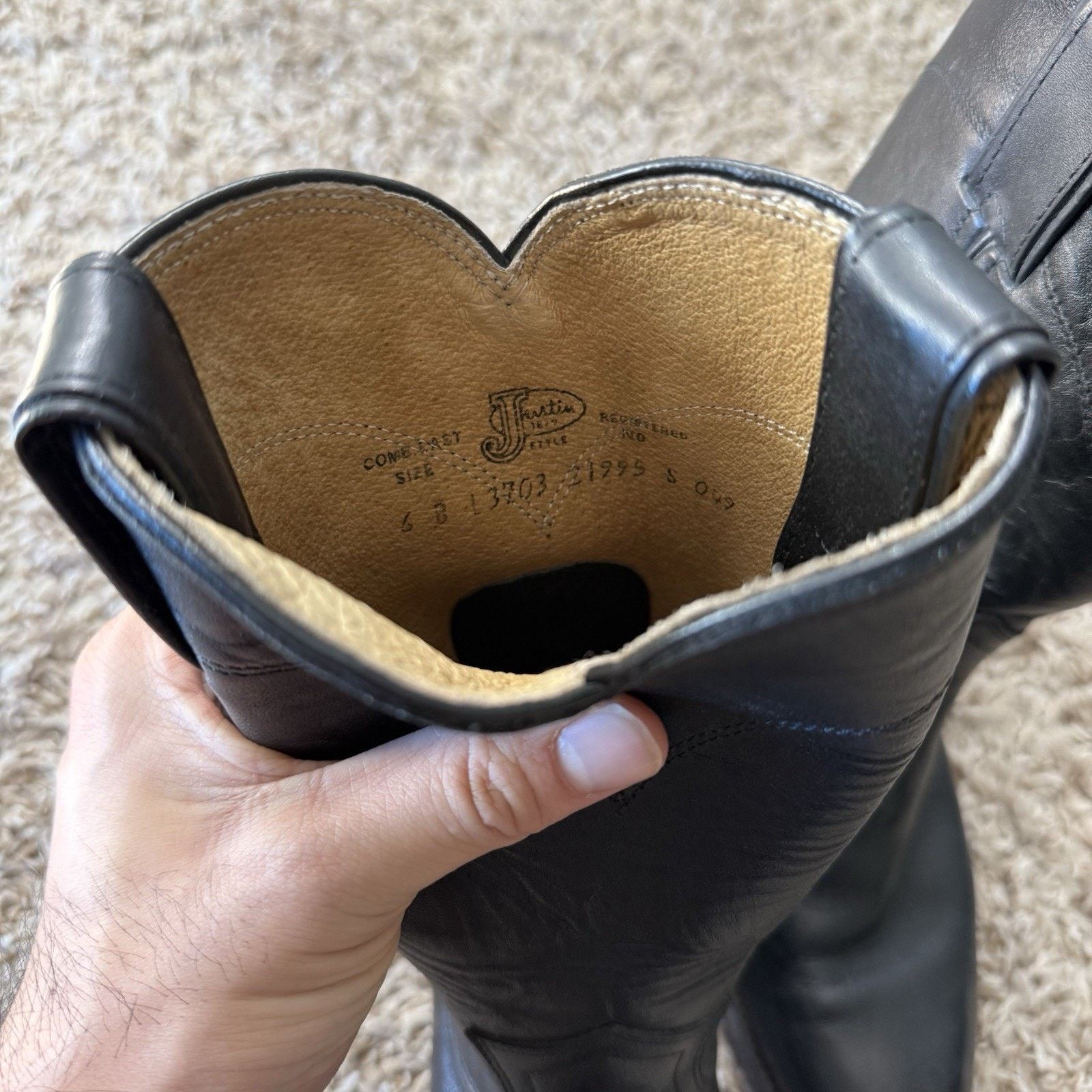 Justin Boots Justin Black Classic Roper Cowboy Boot L3703 Ladies Size 6 B Size US 6 / IT 36 - 7 Thumbnail