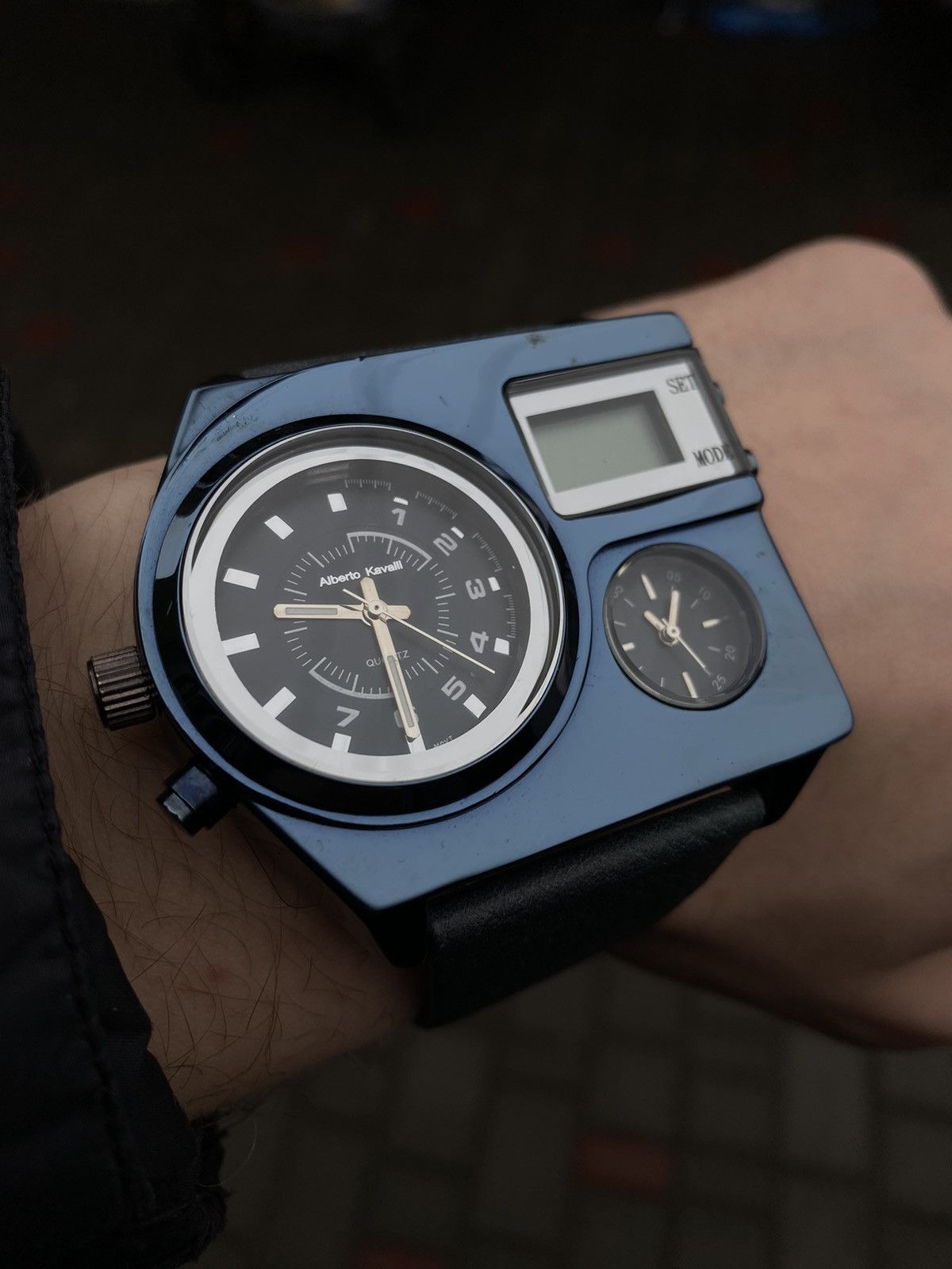 Vintage Futuristic Alberto Kavalli Unique Digital-Analog Watch Size ONE SIZE - 3 Thumbnail