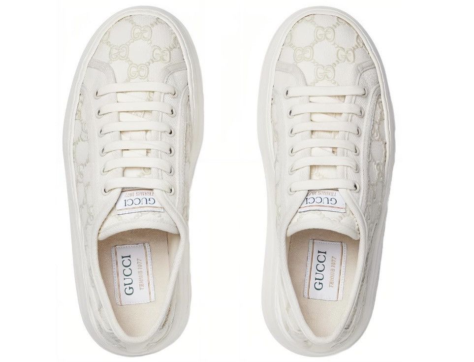 Gucci Gucci Tennis 1977 GG Embroidery Low Top Sneaker Off White Size US 10.5 / IT 40.5 - 6 Thumbnail