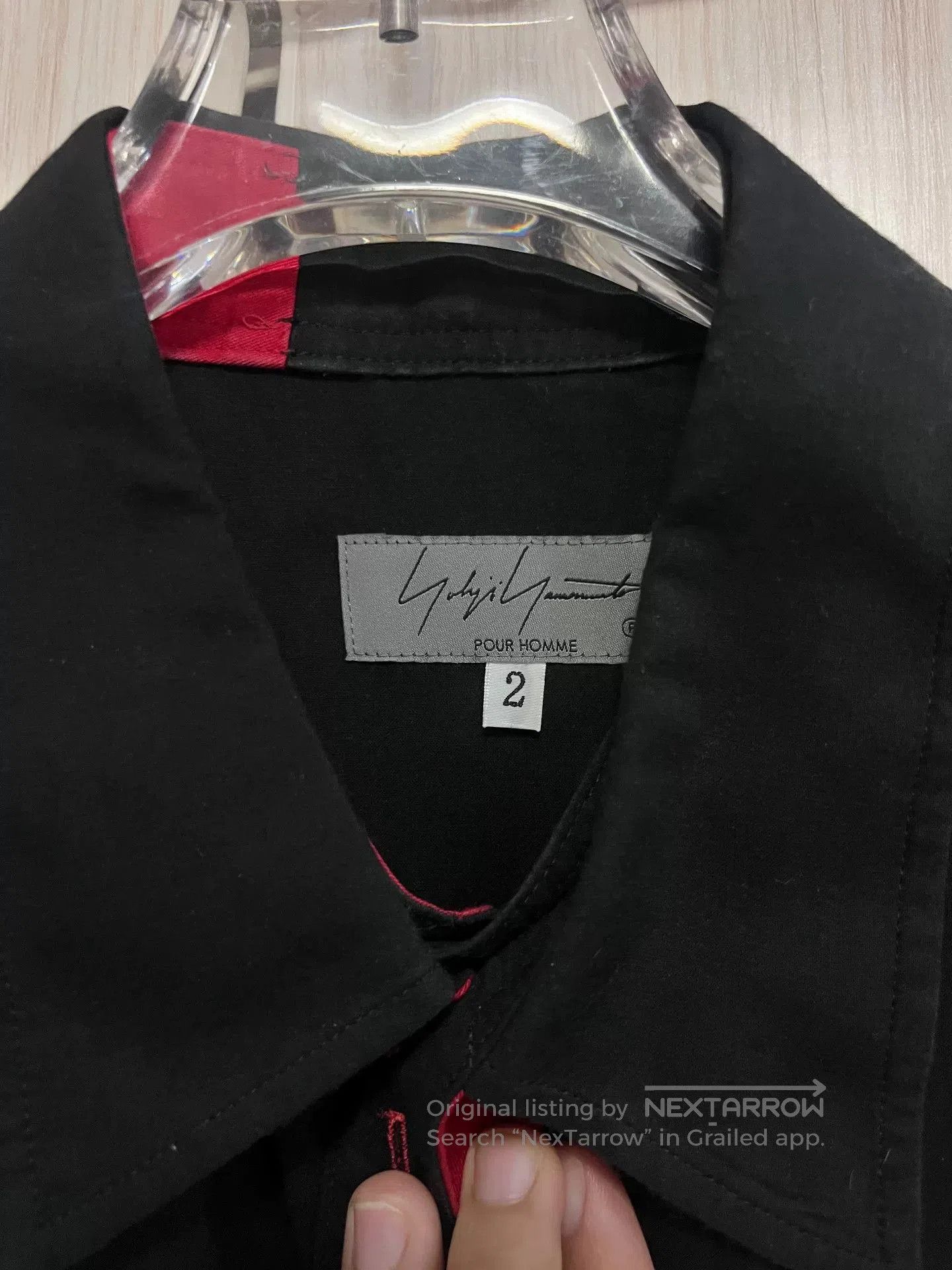 Yohji Yamamoto Yohji Yamamoto Red Black Collar Shirt. Size US M / EU 48-50 / 2 - 3 Thumbnail