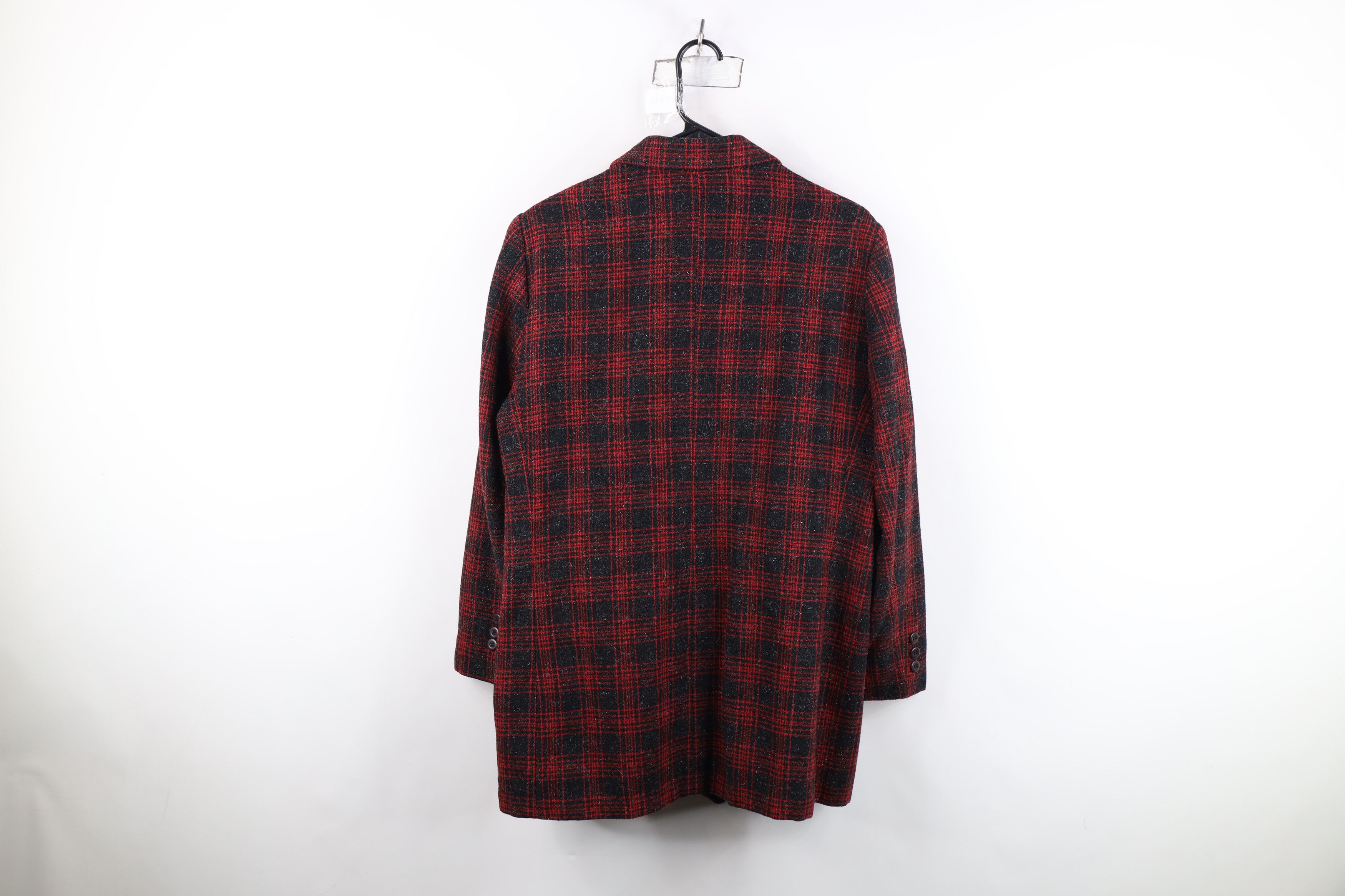 Vintage Vintage 90s Wool Tweed Suit Coat Blazer Jacket Red Plaid Size XXL / US 16-18 / IT 52-54 - 12 Thumbnail