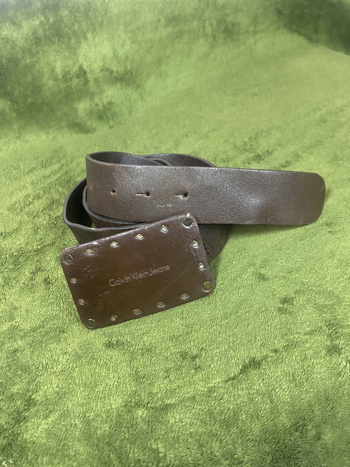Calvin Klein × Calvin Klein 205W39NYC Calvin klein jeans leather belt Size 34 - 10 Thumbnail