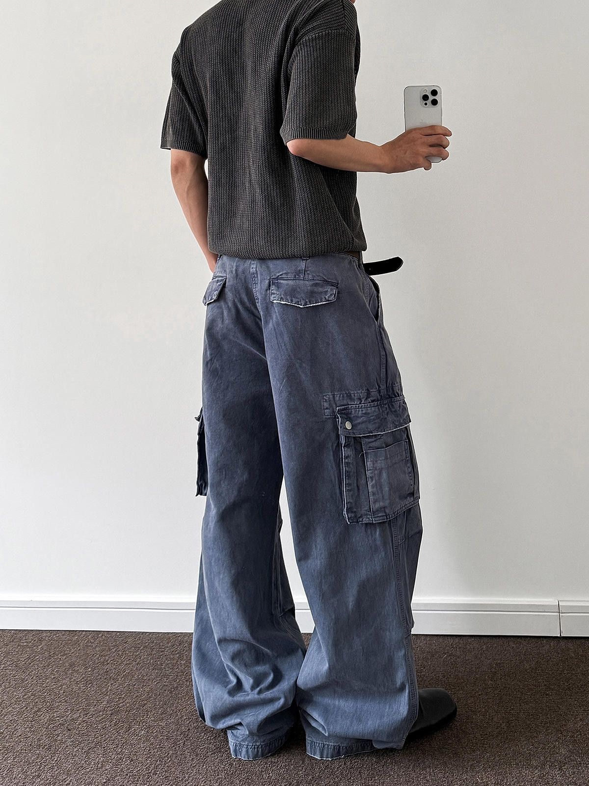 Vintage Multi Pocket Blue Cargo Pants Size US 32 / EU 48 - 5 Thumbnail