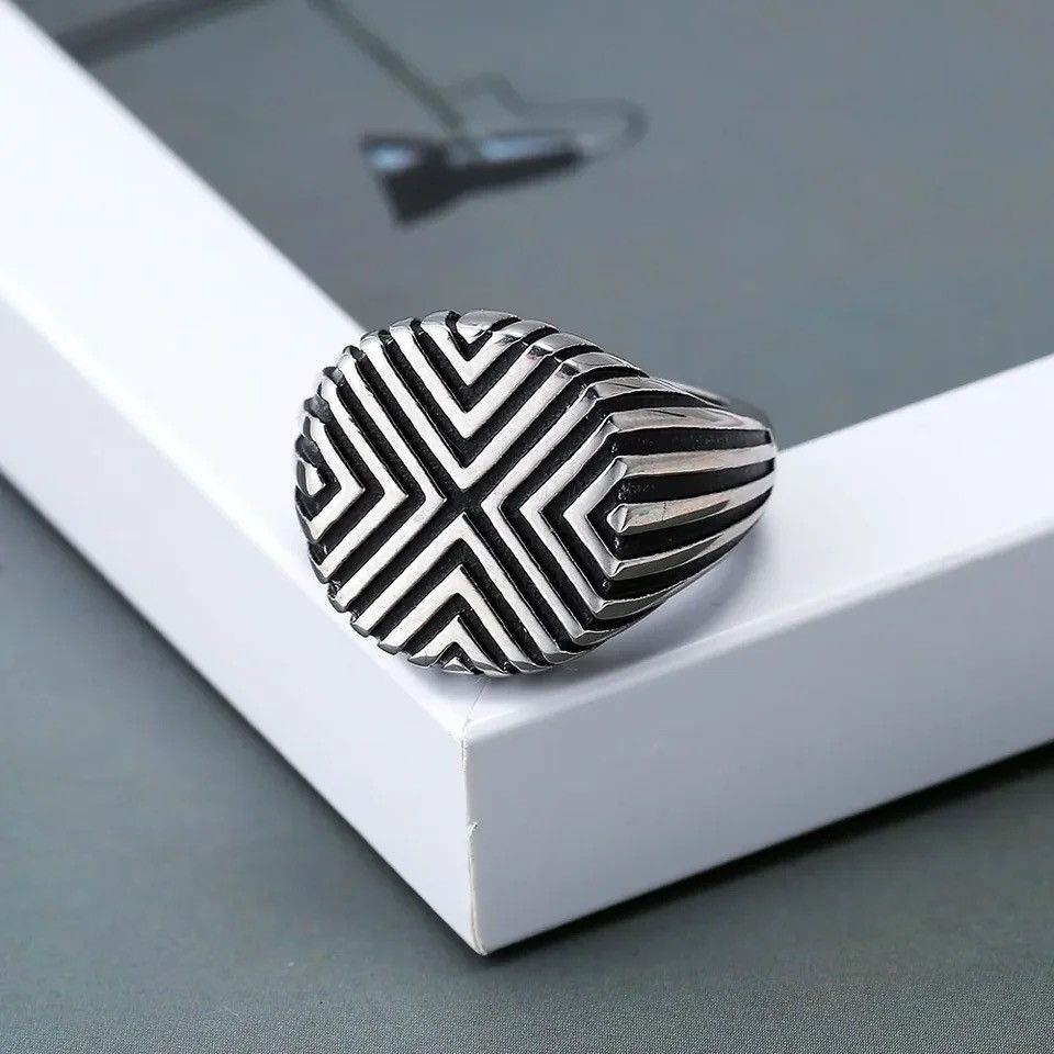 Jewelry × Vintage Fashion Retro Men's Ring Size ONE SIZE - 2 Thumbnail