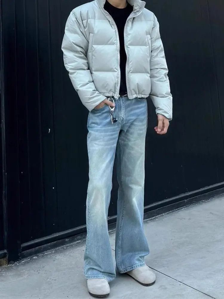 Japanese Brand Retro washed straight leg micro flared jeans Size US 32 / EU 48 - 3 Thumbnail