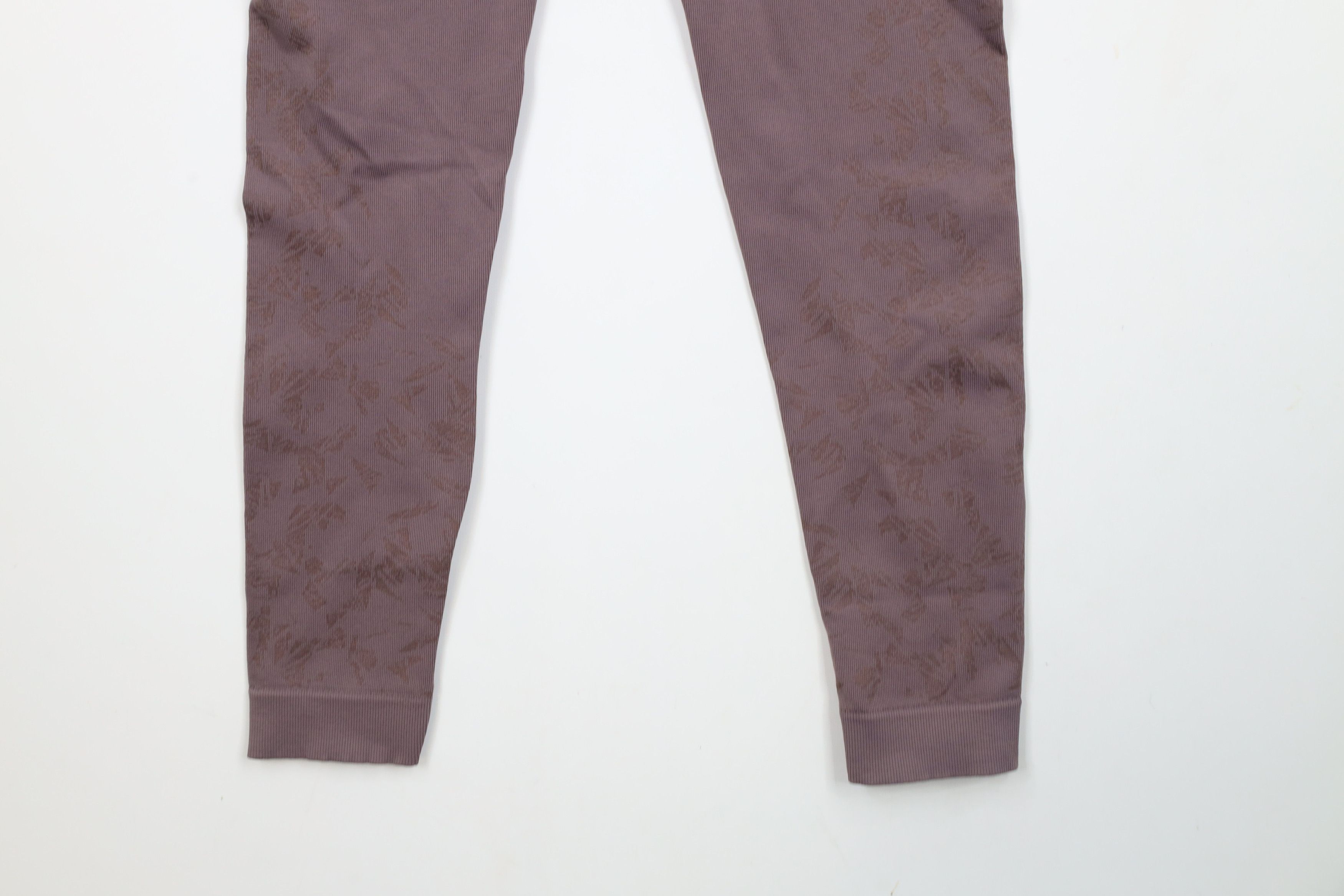 Gymshark × Vintage Gymshark Geometric Ribbed Spandex Gym Leggings Purple Size 26" / US 2 / IT 38 - 10 Thumbnail