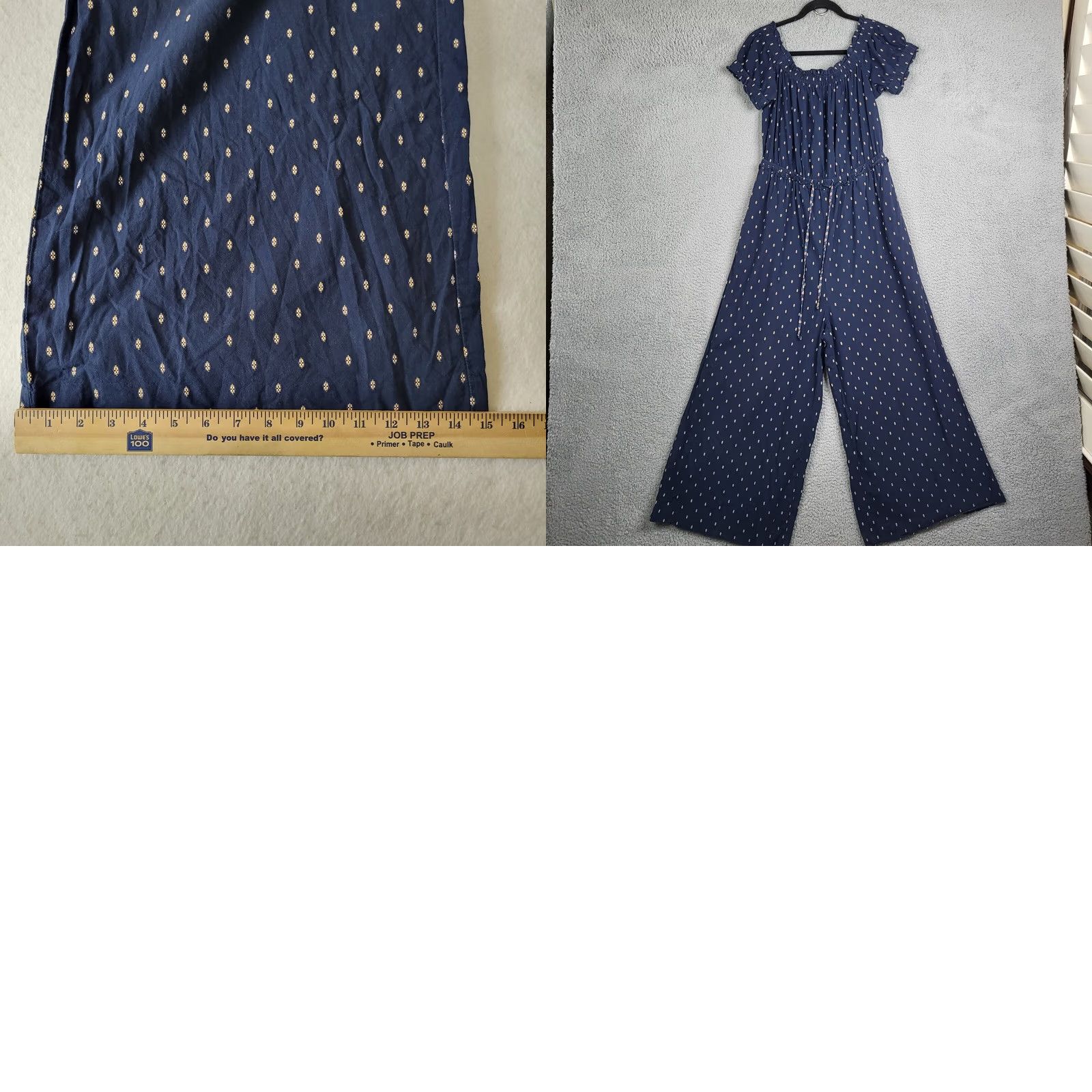 Anthropologie Anthropologie Findley Off-The-Shoulder Navy Blue Jumpsuit Women M Regular Size Size 32" / US 10 / IT 46 - 9 Thumbnail