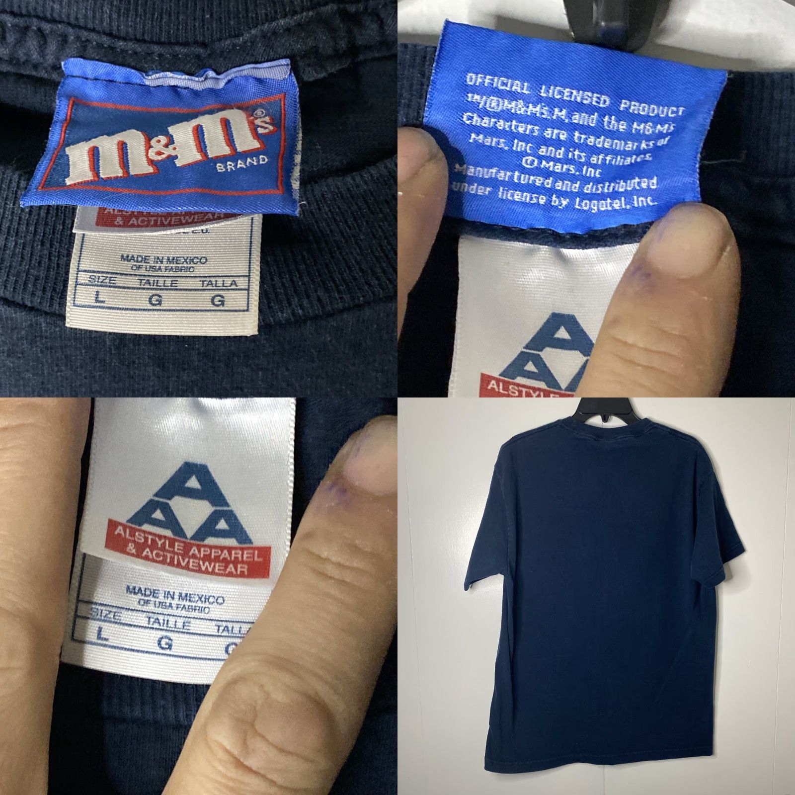 Vintage VTG M&M’s Christmas T-Shirt Navy Blue Regular Size L Men Graphic Print 90s Logo Holiday Cartoon Candy Christmas Theme Vintage Size US L / EU 52-54 / 3 - 8 Thumbnail