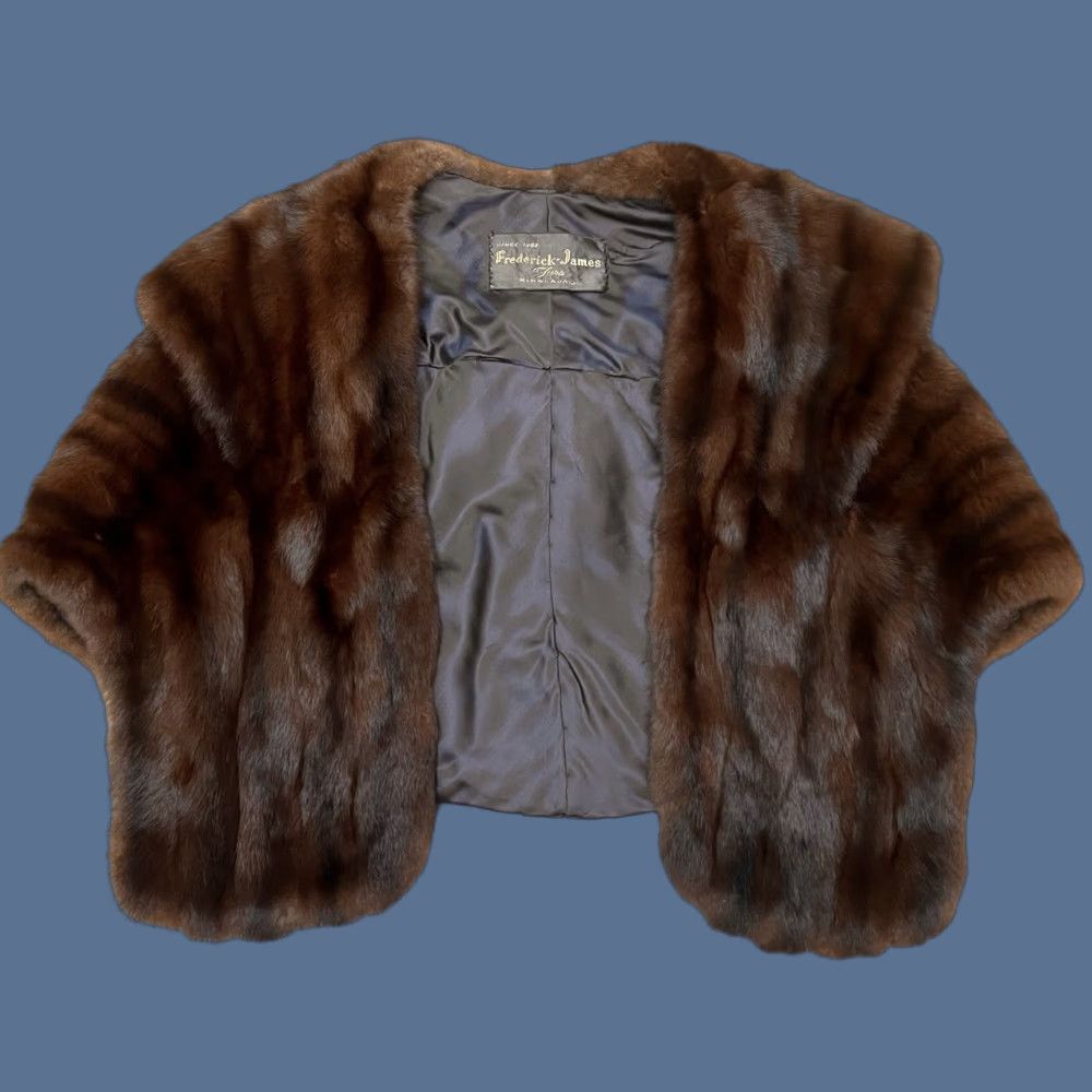 Vintage VINTAGE Frederick James Furs Brown Mink Stole Cape Shawl Women Mink Stole Eveningwear Size ONE SIZE - 1 Thumbnail