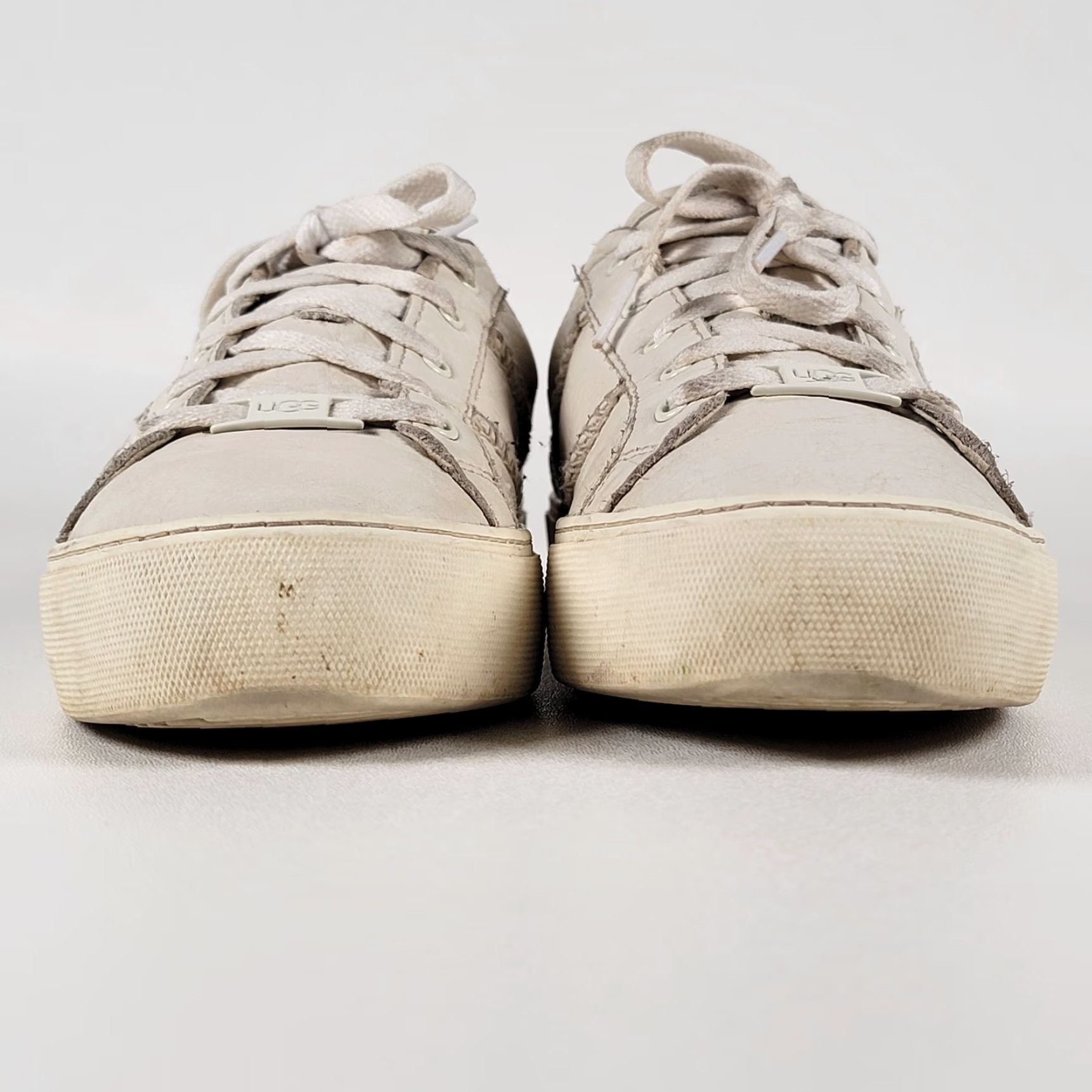 Ugg UGG Sneakers White Leather Dinale Casual Flat Lace Up Round Toe Women 8.5 M Europe 39.5 Casual Shoes Women's Shoes Size US 9 / IT 39 - 3 Thumbnail