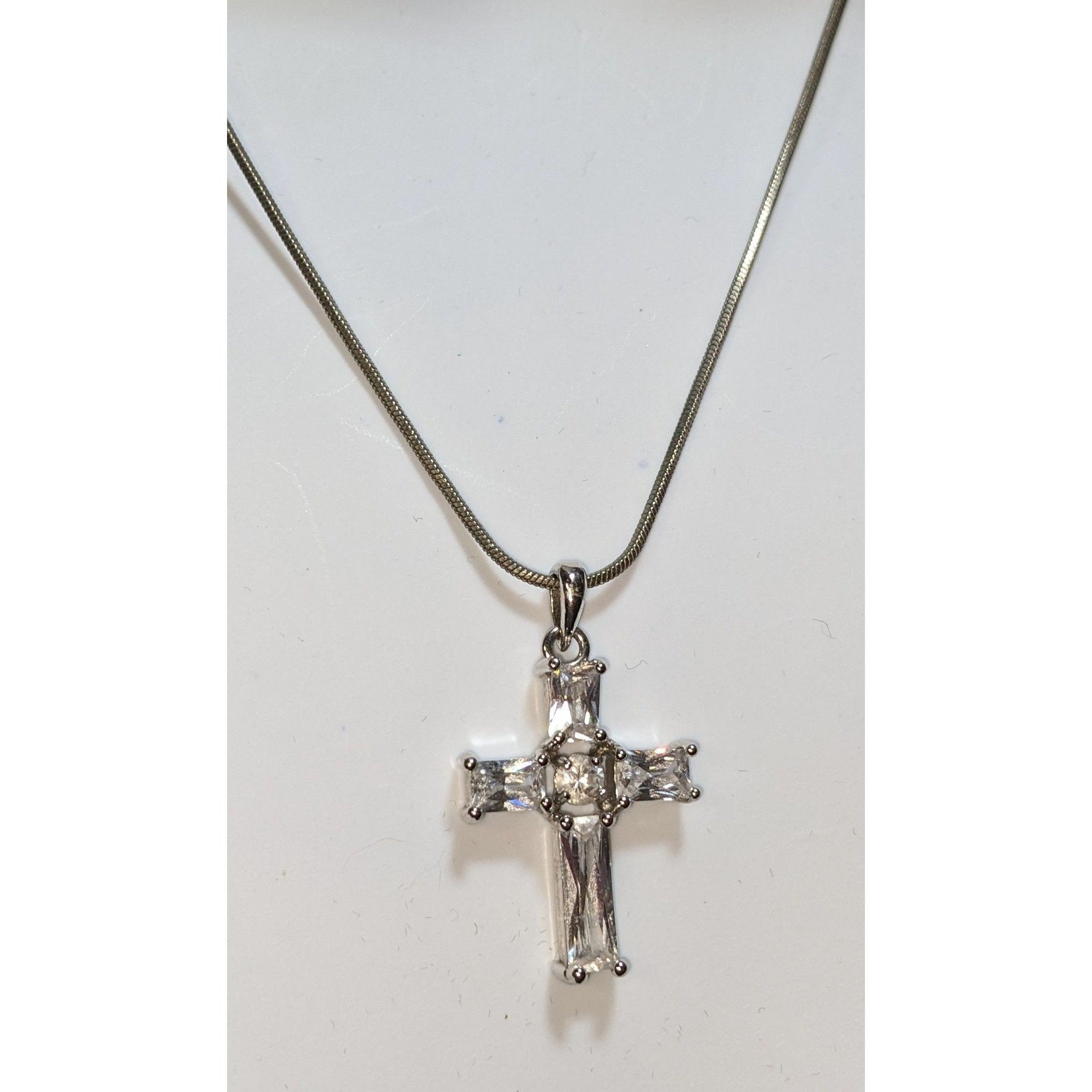 Other Elegant Religious Crystal Cross Pendant Necklace Size ONE SIZE - 1 Thumbnail