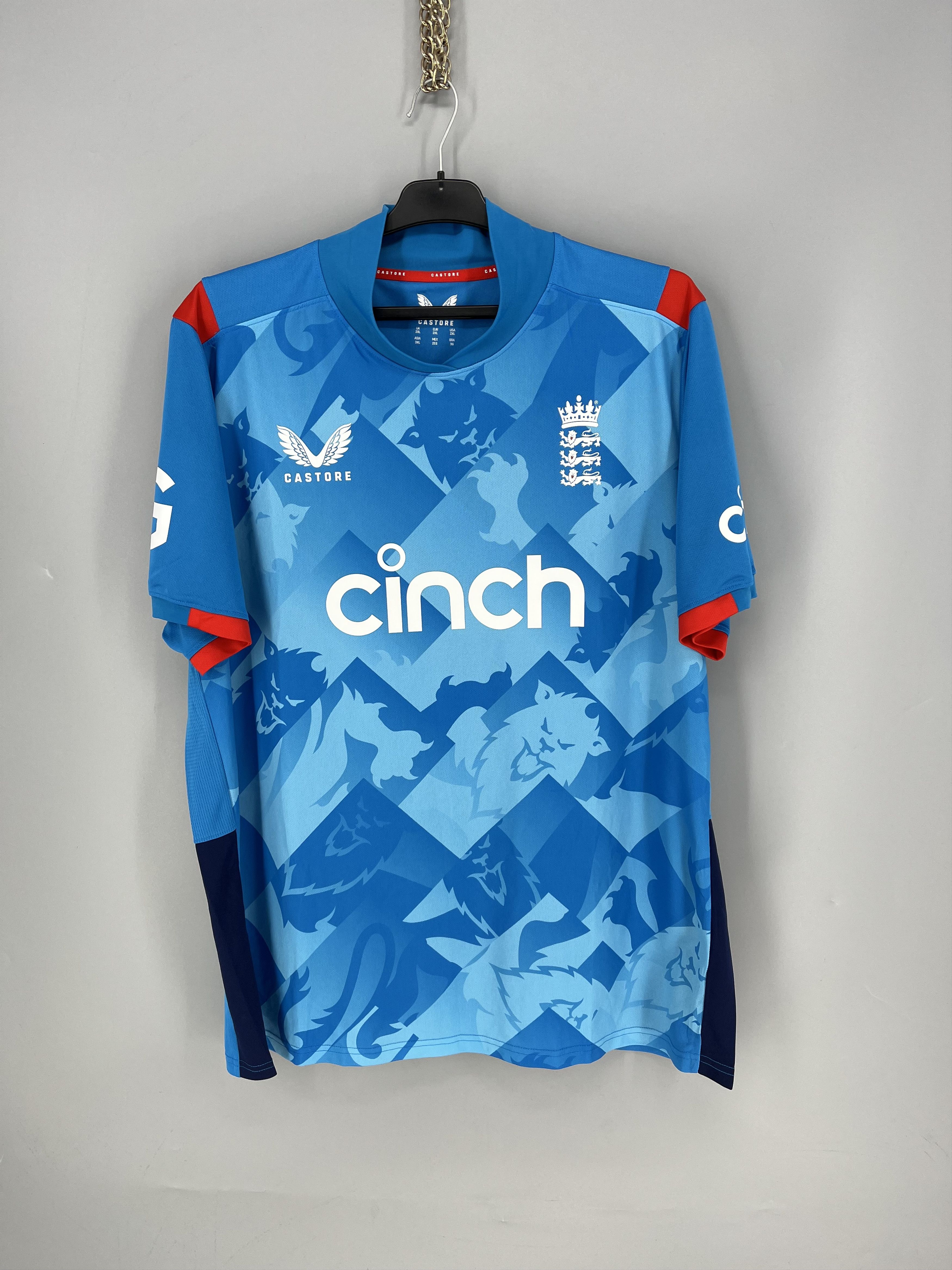 Vintage England Cricket Castore Blue One Day Shirt size Size US XXL / EU 58 / 5 - 1 Thumbnail