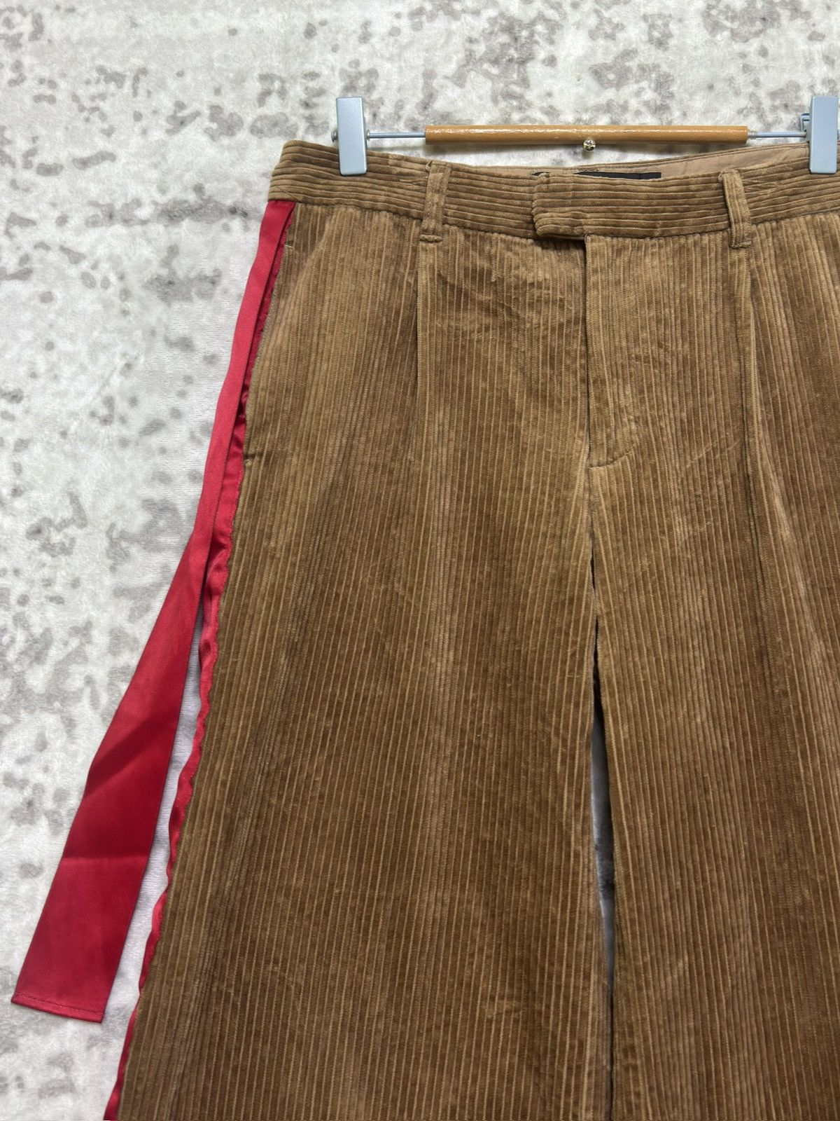GU GU x Undercover FW21 Corduroy Pleated Ribbon Wide-Leg Pants Size US 31 - 4 Thumbnail