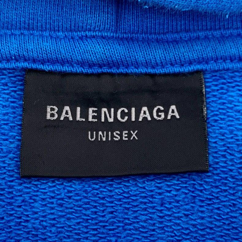 Balenciaga Balenciaga Blue logo monogrammed cotton hooded long-sleeve Size US L / EU 52-54 / 3 - 5 Thumbnail