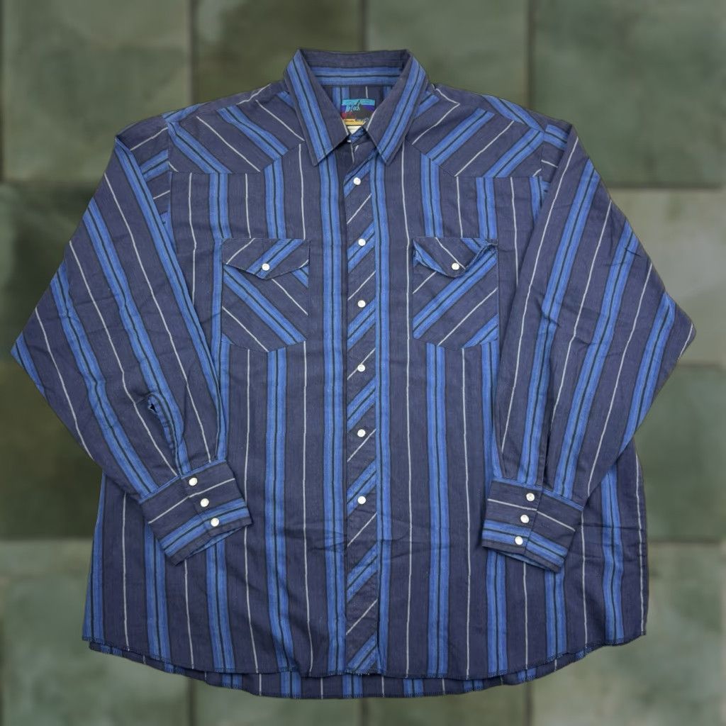Vintage VINTAGE Black Canyon Western Pearl Snap Shirt Adult 2XL Striped Cowboy 90s Y2K Mens Size US XXL / EU 58 / 5 - 1 Thumbnail