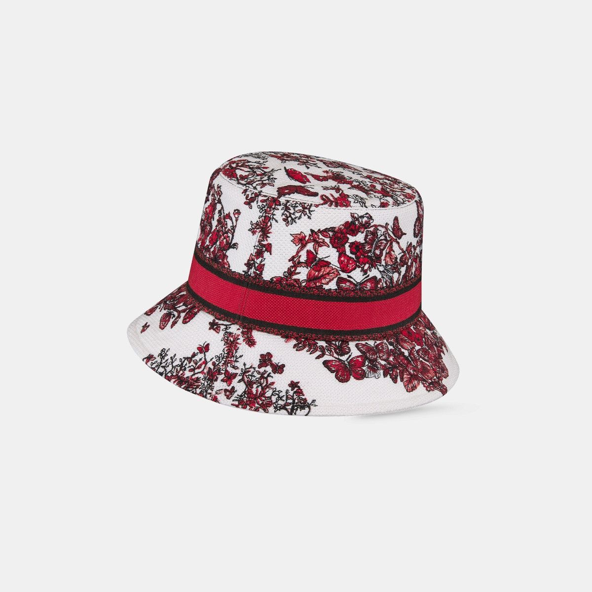 Dior o1bcso1str0226 Size:OS/Small Brim Bucket Hat in White/Red Size ONE SIZE - 3 Thumbnail