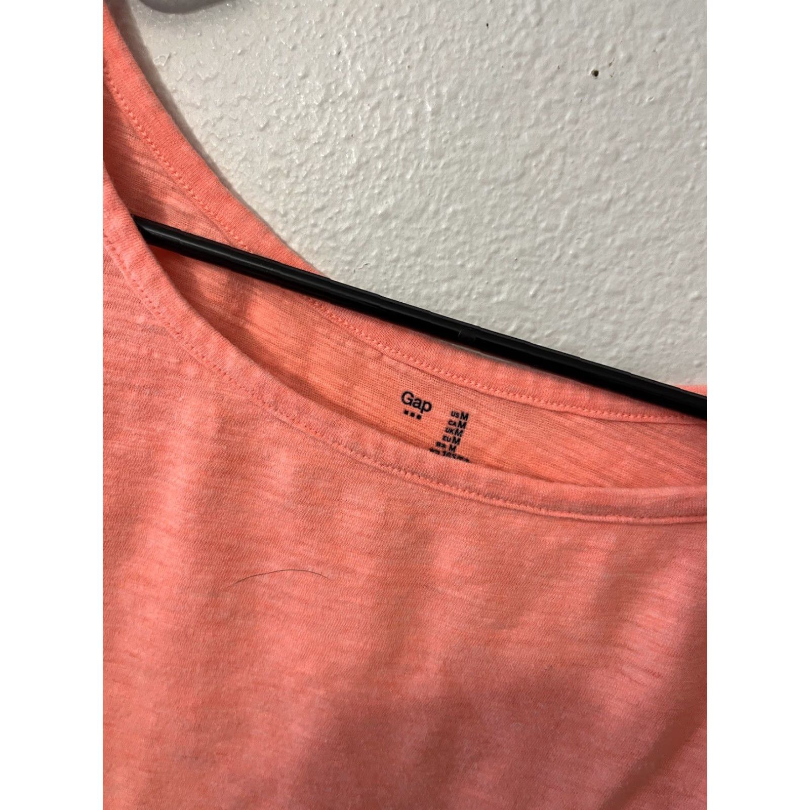 Gap VINTAGE Gap Soft Tee Scoop Boat Neck Orange Solid T-Shirt Cotton Medium Women Size M / US 6-8 / IT 42-44 - 4 Thumbnail