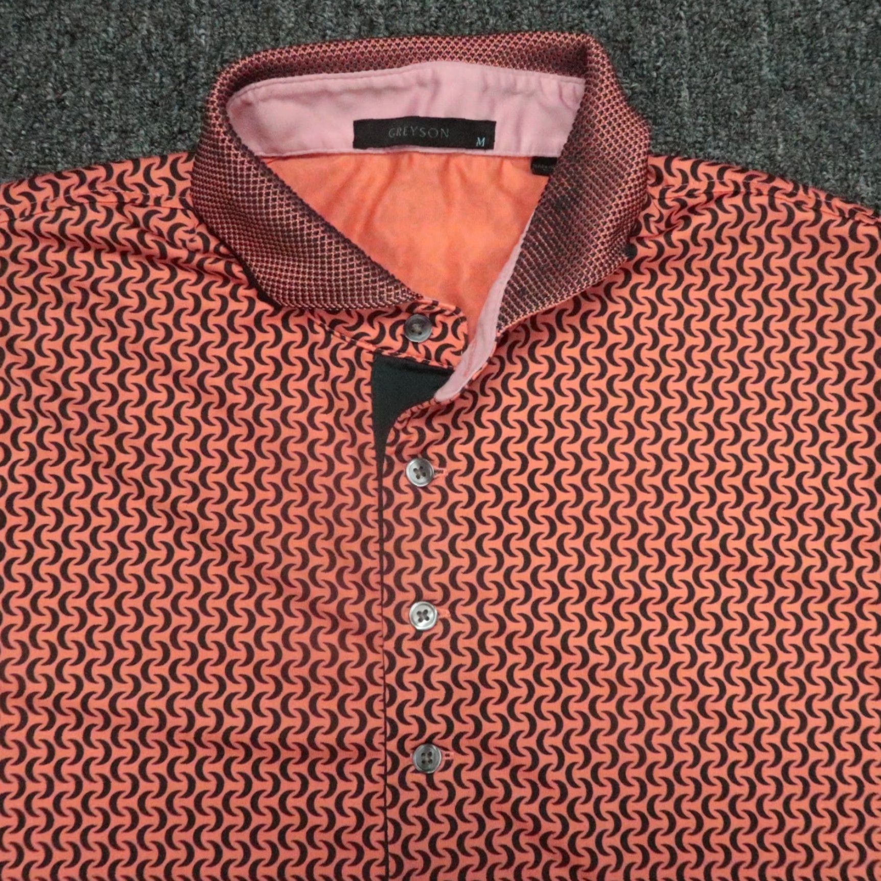 Vintage Greyson Polo Shirt Men's Medium Orange Breathable Lightweight Stretch Golf Mens Size US M / EU 48-50 / 2 - 2 Thumbnail