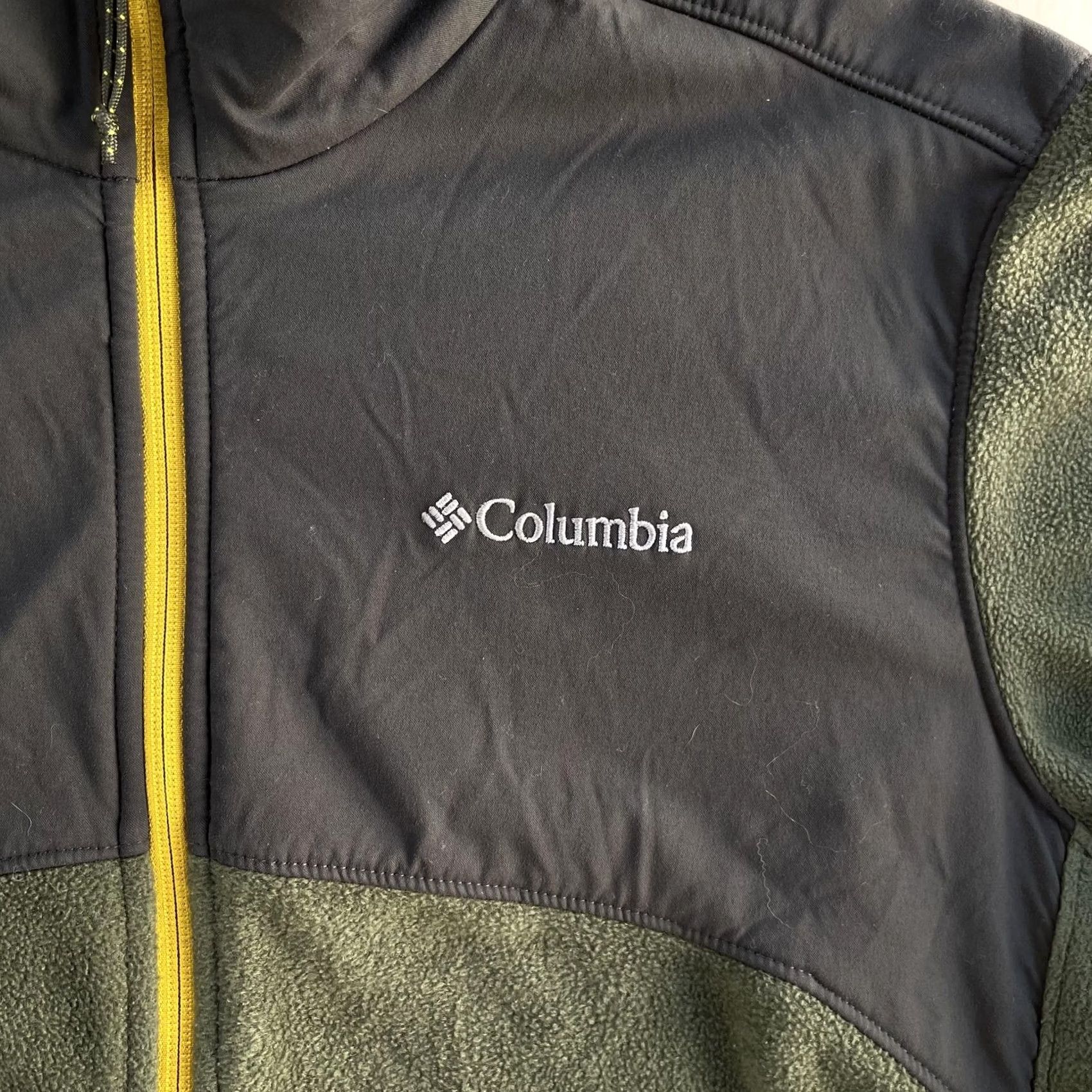YOKE Columbia Jacket Mens Large Green Fleece Full Zip Nylon Yoke Outdoor Hiking Coat Size US L / EU 52-54 / 3 - 3 Thumbnail
