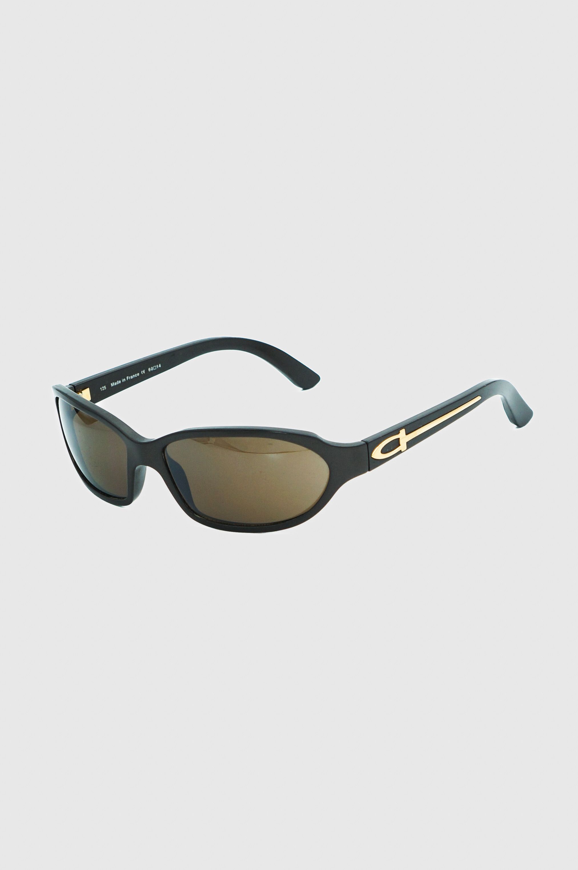 Cartier CARTIER Oval Black Logo Gold Sunglasses Grailed